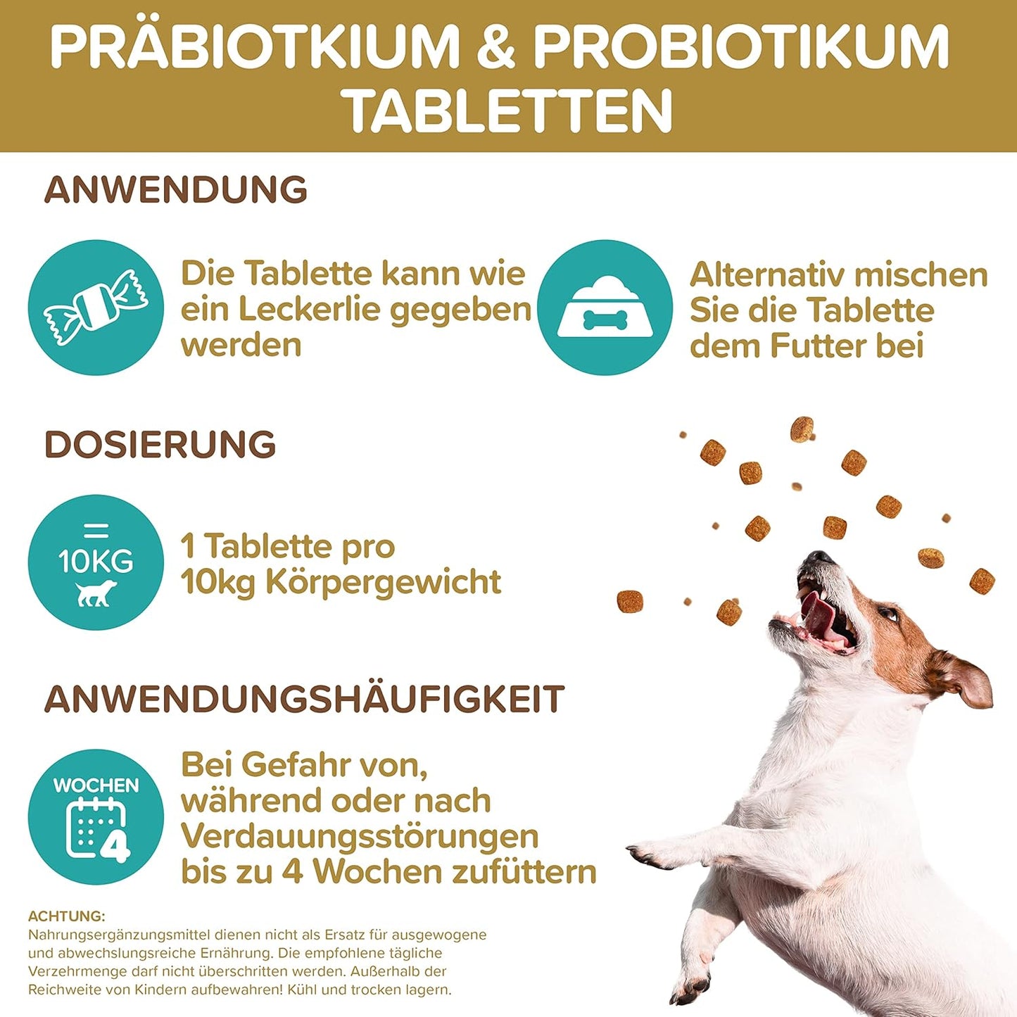 Probiotika Darmsanierung für den Hund - Premium Qualität Made in Germany - Probiotika Hund - 120 Tabletten für verbesserte Verdauung & Immunsystem - Hund Darmflora aufbauen mit Natureflow Pets