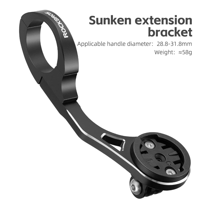 ROCKBROS Fahrradcomputer-Halterung mit Licht- und GPS-Halterung – Fahrradhalterung für GoPro – Halter für Bryton, iGS, Garmin Computer – Fahrrad-Zubehör