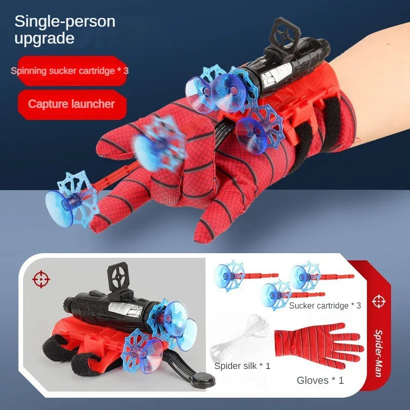 Neu für Spiderman Actionfigur Anime-Charaktere Kinderspielzeug Rollenspiel Handschuhwerfer-Set Handgelenk-Spielzeug-Set Figuren Hobbys