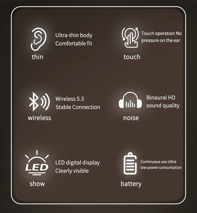 TWS Wireless Earbuds — Bluetooth 5.3, Long-Wear Comfort