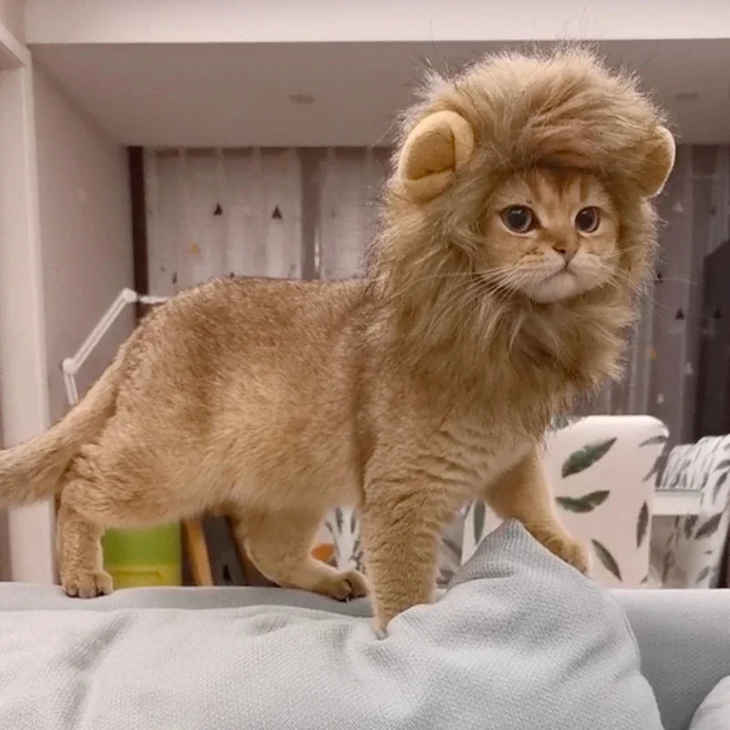 Lion Mane Wig for Dogs and Cats – Adjustable Halloween Costume Headpiece — product image 1