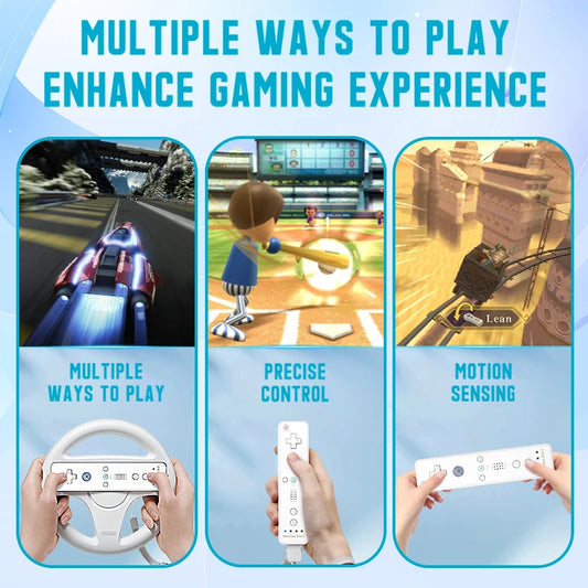 2-in-1-Controller für Nintendo Wii-Konsole, optional Motion Plus Wireless Remote Gamepad Joystick mit Silikonhülle, Spielzubehör