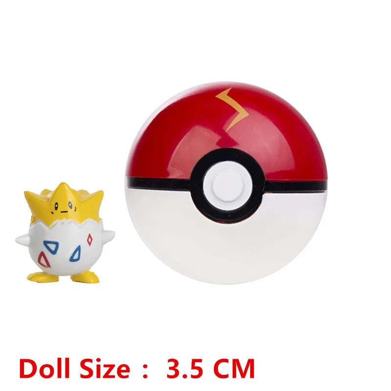 Pokémon Pokéball mit Cartoon-Designs – Anime-Film-Figuren Pikachu, Charmander, Eevee, Squirtle, Vulpix – Hochwertige Action-Spielzeuge, Sammlermodelle, Geschenke