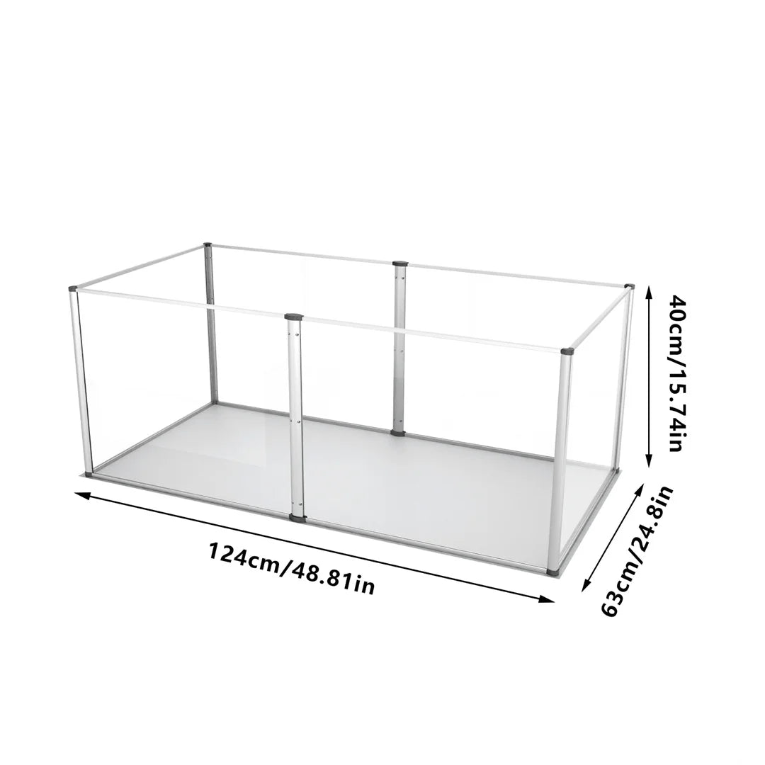 Clear Acrílico Pet Playpen com Almofada de Chão Impermeável, Gaiola Animal para Porcos Guiné Hedgehogs e Hamsters, Único Whelping Pen Box, Gaiola De Coelho