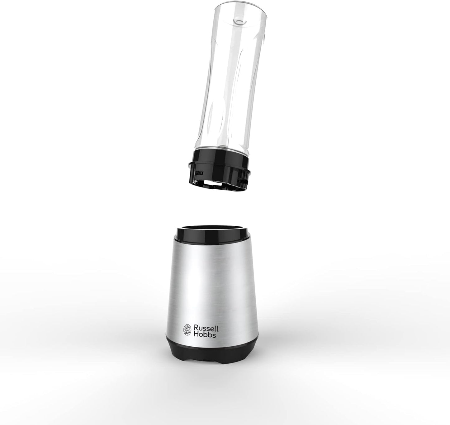 Russell Hobbs Mixer - Standmixer & Smoothie Maker to go [23.500 U/min Power-Motor] inkl. 2x Mixbehälter 600ml (BPA-frei, spülmaschinen- & bruchfest inkl. Deckel) Zerkleinerer, Edelstahl, 23470-56