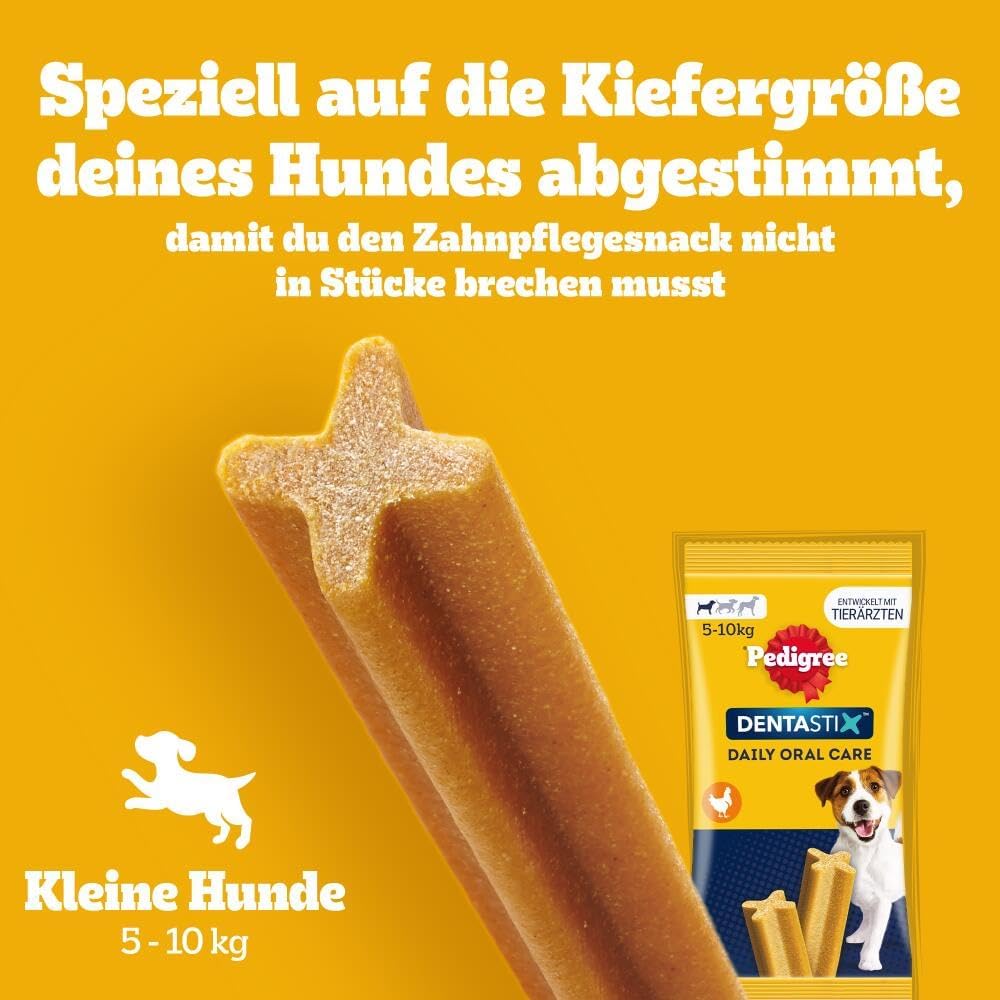 PEDIGREE DentaStix Zahnpflegesnack - 112 Stück - für große Hunde (+25kg) - Hundeleckerli mit Huhn– & Rindgeschmack für jeden Tag, Zahnpflege Hund für gesunde Zähne - 1 Großpackung