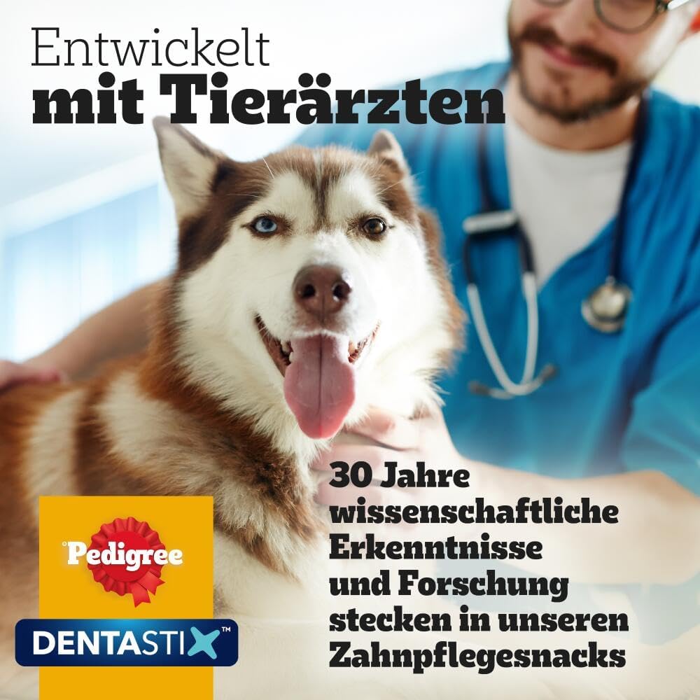 PEDIGREE DentaStix Zahnpflegesnack - 112 Stück - für große Hunde (+25kg) - Hundeleckerli mit Huhn– & Rindgeschmack für jeden Tag, Zahnpflege Hund für gesunde Zähne - 1 Großpackung