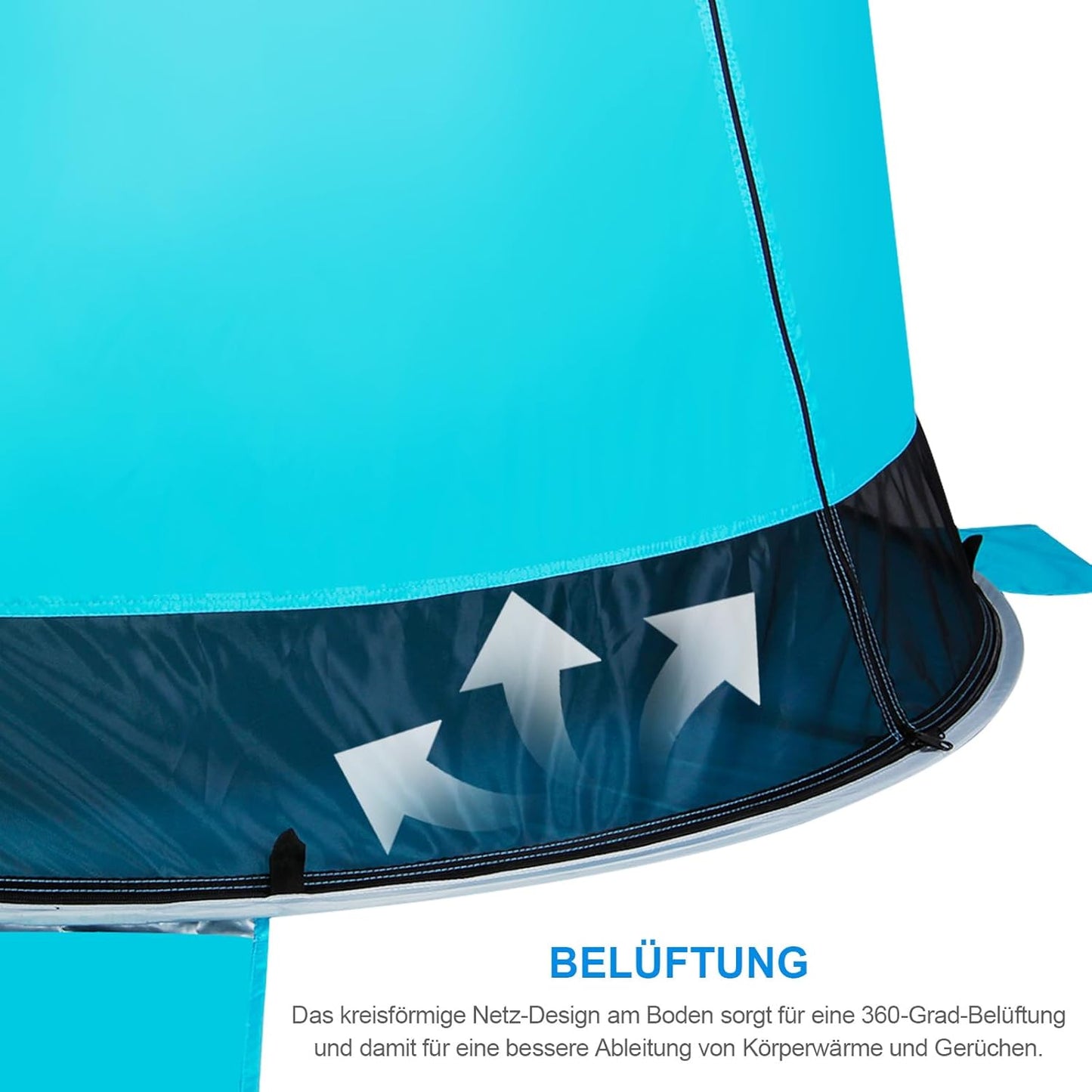 WolfWise Strandmuschel Pop-Up Zelt mit UV-Schutz 50+, 3-4 Personen Strandzelt