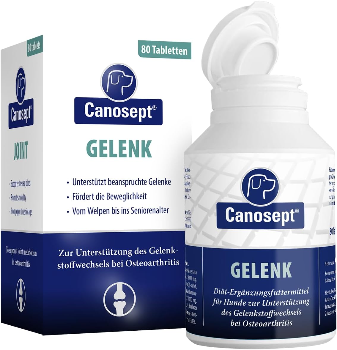 Canosept Darmflora Hund - Präbiotika & Probiotika Hund - Unterstützt bei Verdauungsstörungen - Hund Darmflora Aufbauen - Darmsarnierung Hund - Hund Verdauung fördern durch Darmkur Hund - 30 Tabletten