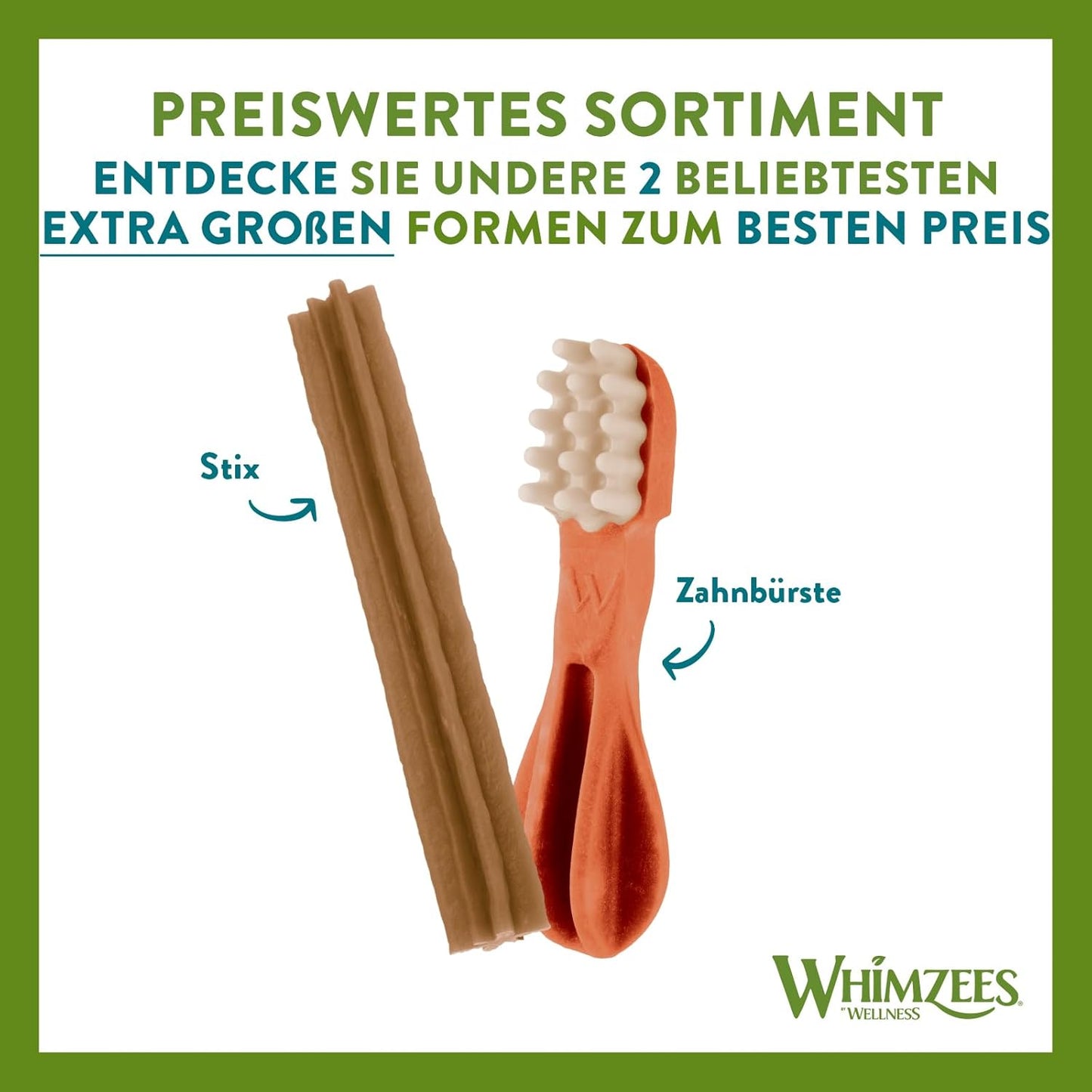 WHIMZEES By Wellness Gemischte Vielfaltsbox, Kaustangen für kleine Hunde zur Zahnpflege, Größe S, 56 Stück, ohne Zuckerzusatz, getreidefrei, natürlich, fettarm