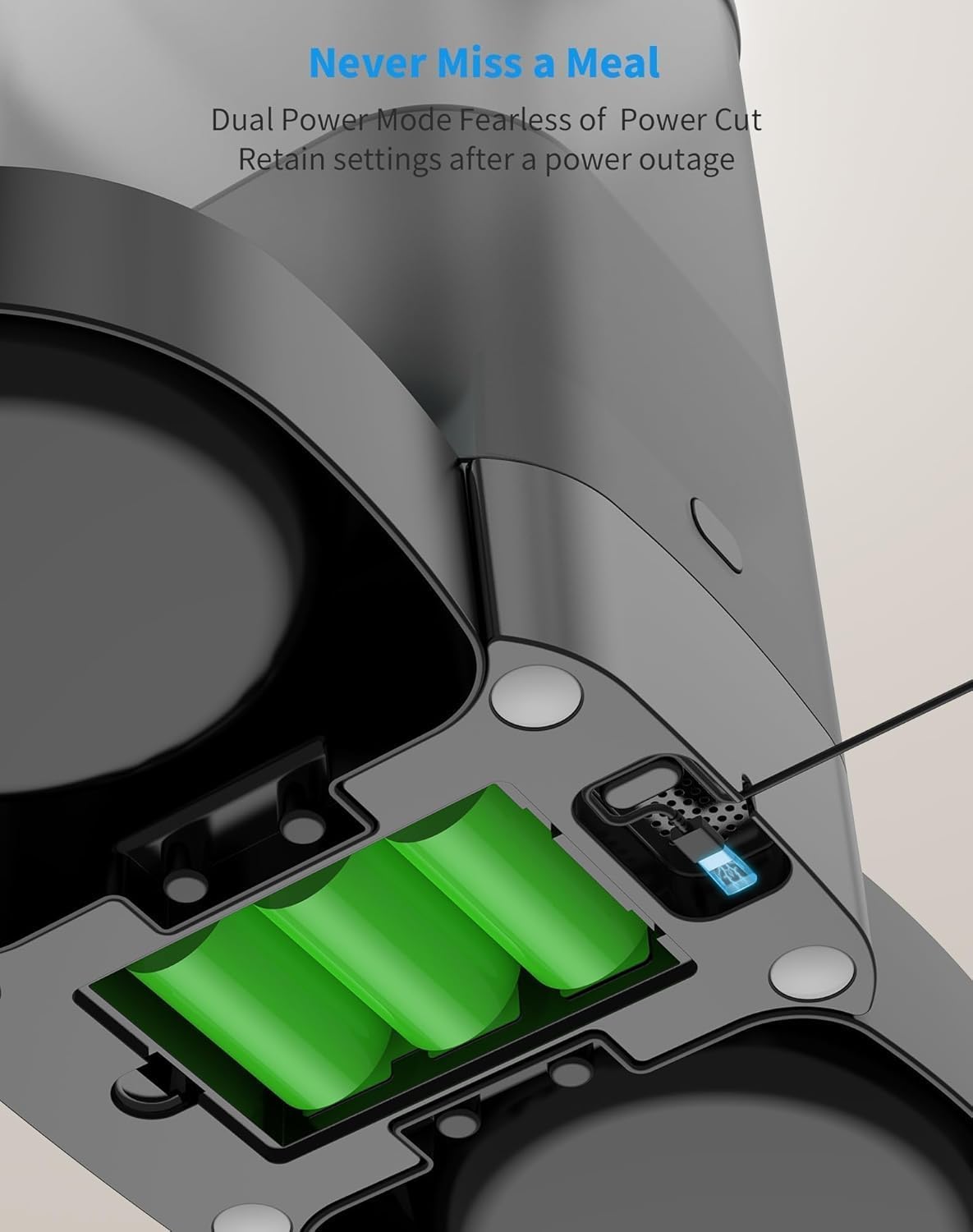 HoneyGuaridan Automatic Cat Feeders for 2 Cats, 3.5L Cat Food Dispenser with Double Bowls,Two Way Splitter Timed Cat Feeder for Dry Food, Programmable 1-6 Meals Control, Dual Power Supply, 10s Call