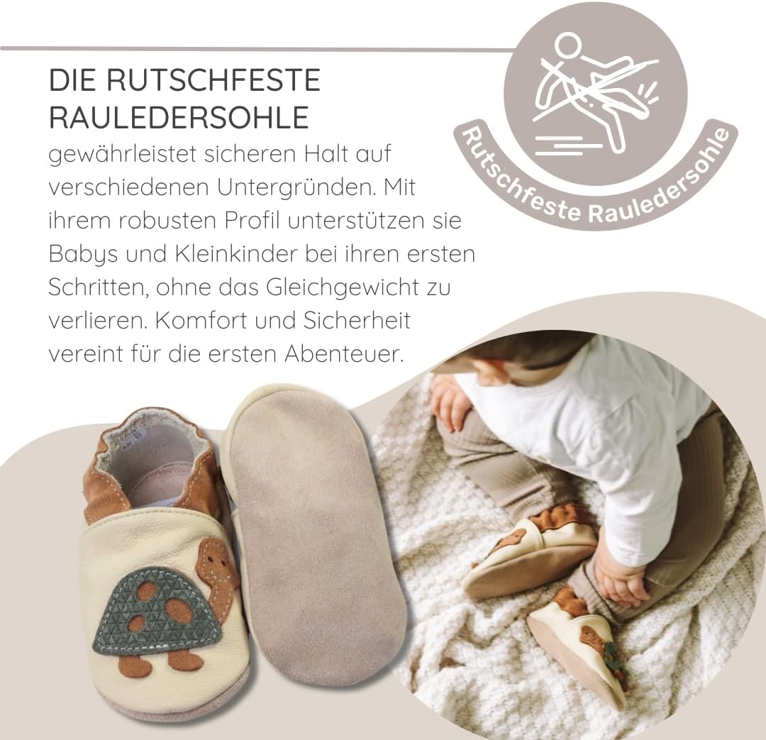 Krabbelschuhe für Jungs und Mädchen in verschiedenen Designs
