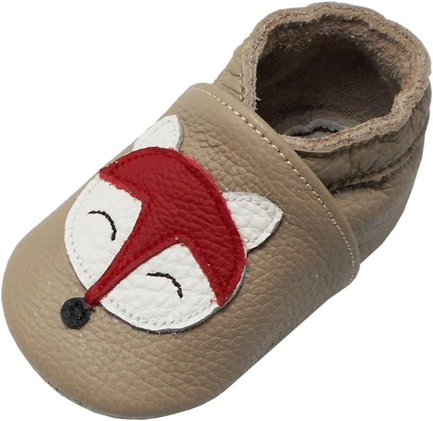 Yalion Baby Junge Mädchen Weicher Leder Lauflernschuhe Krabbelschuhe Babyhausschuhe mit Wildledersohlen Multi-Stil