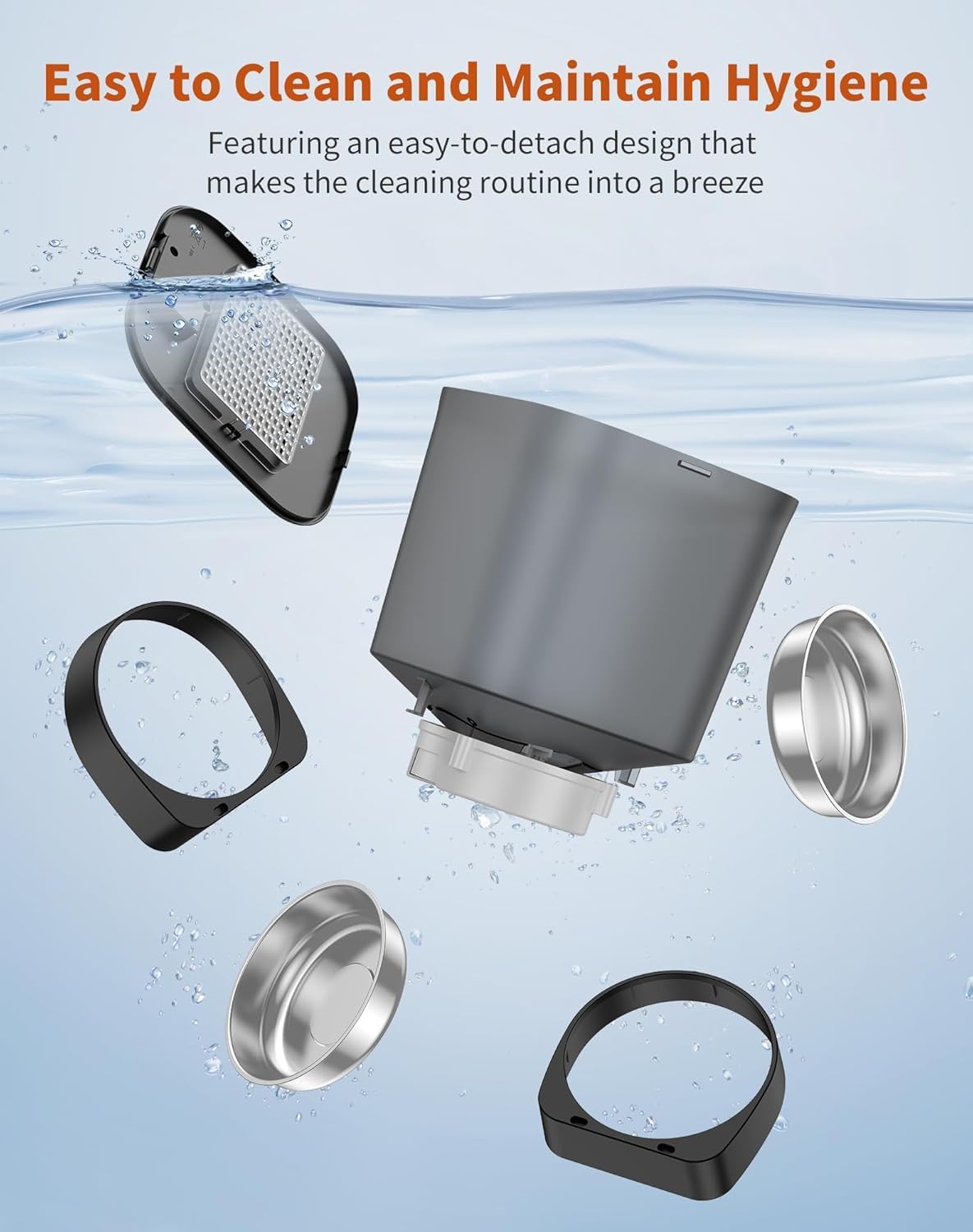 HoneyGuaridan Automatic Cat Feeders for 2 Cats, 3.5L Cat Food Dispenser with Double Bowls,Two Way Splitter Timed Cat Feeder for Dry Food, Programmable 1-6 Meals Control, Dual Power Supply, 10s Call