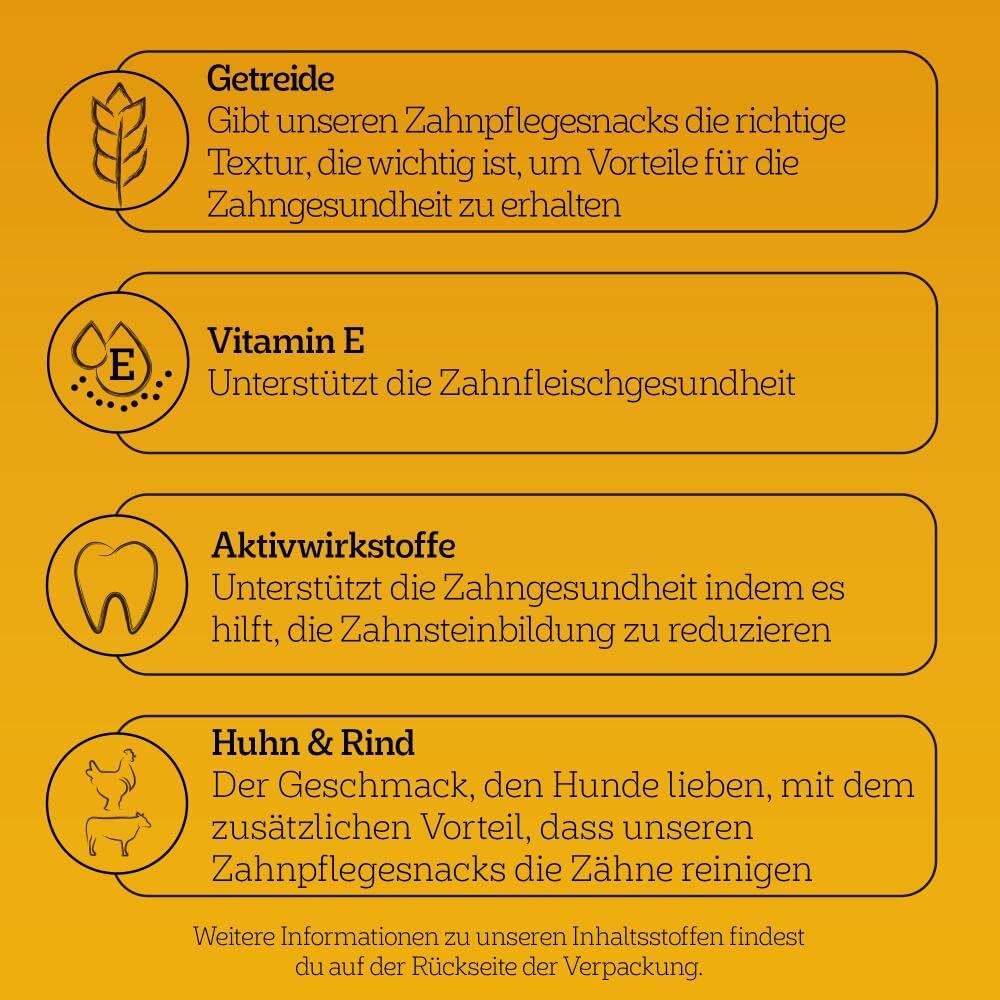 PEDIGREE DentaStix Zahnpflegesnack - 112 Stück - für große Hunde (+25kg) - Hundeleckerli mit Huhn– & Rindgeschmack für jeden Tag, Zahnpflege Hund für gesunde Zähne - 1 Großpackung