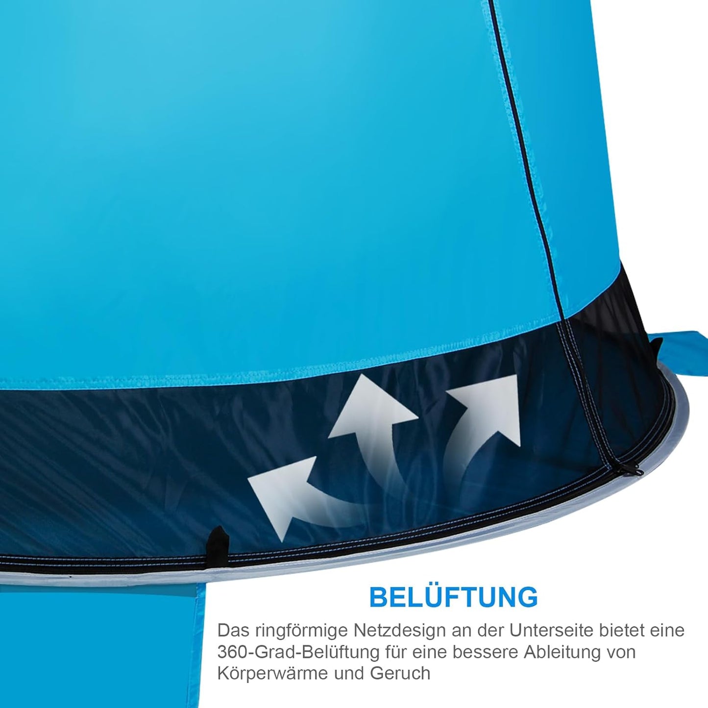 WolfWise Strandmuschel Pop-Up Zelt mit UV-Schutz 50+, 3-4 Personen Strandzelt