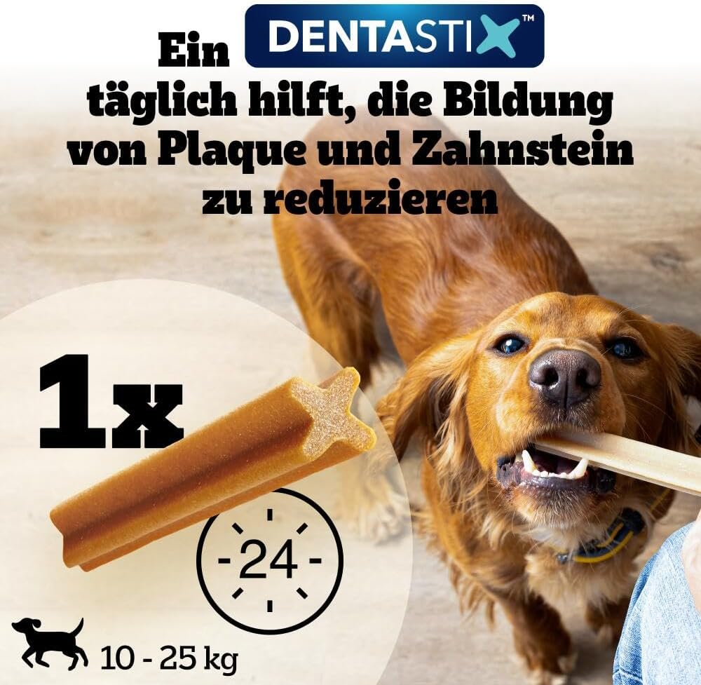 PEDIGREE DentaStix Zahnpflegesnack - 112 Stück - für große Hunde (+25kg) - Hundeleckerli mit Huhn– & Rindgeschmack für jeden Tag, Zahnpflege Hund für gesunde Zähne - 1 Großpackung