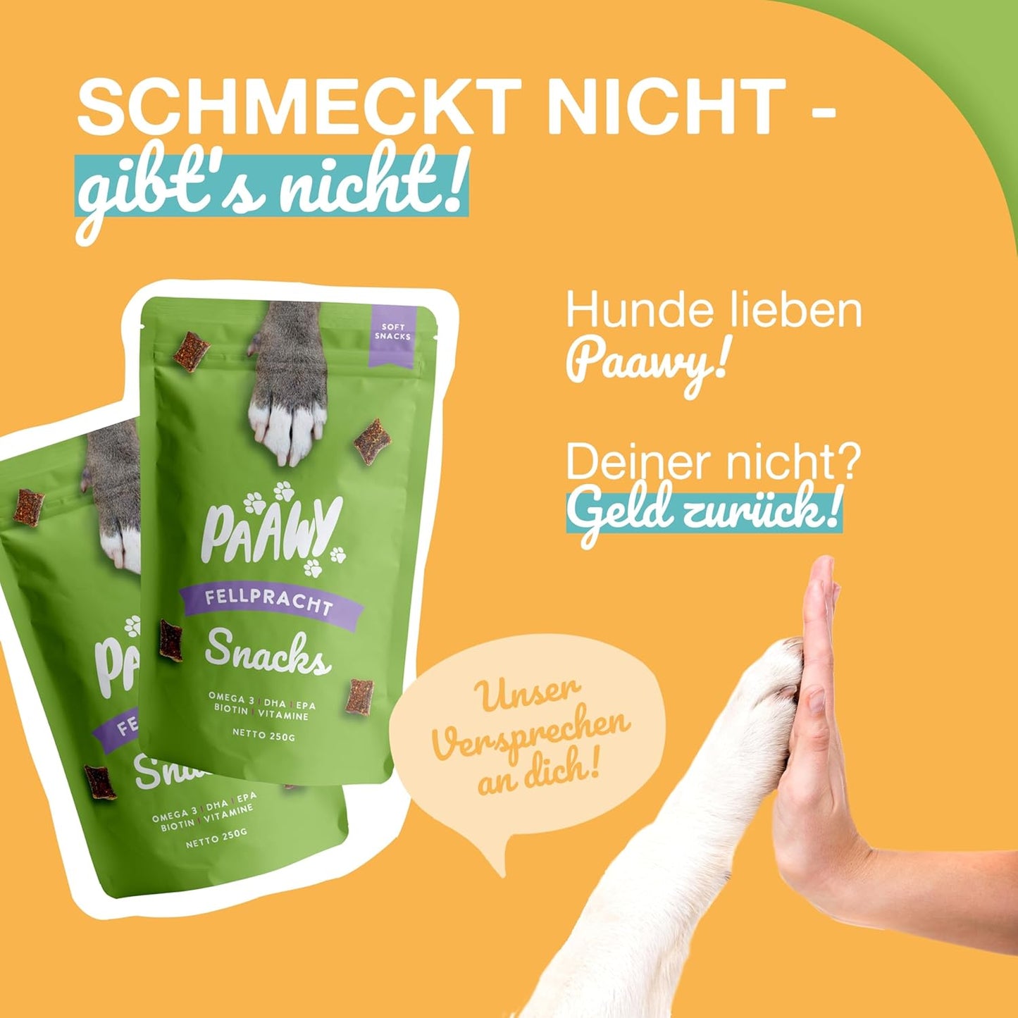 Fellpracht Snacks – Unterstützt Haut & Fell deines Hundes – Nahrungsergänzung mit Lachsöl, Bierhefe, Biotin, Omega-3 & Zink – Gegen Juckreiz, Haarausfall & Allergien