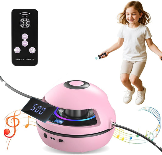 YOOHBERRYS Elektronische Springseil, Bluetooth Smart Jump Rope Machine, Intelligente Automatische Springseilmaschine mit LED-Anzeigezähler, Elektrische Rotierende Workout Skipping Rope