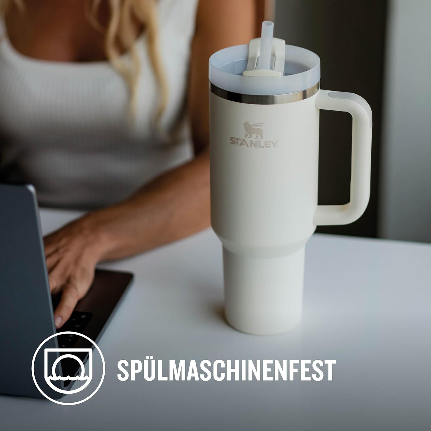 Stanley Quencher H2.0 Flowstate Trinkflasche Mit Strohhalm 1.2L - Thermobecher Kühlt 11 Stunden - 48 Stunden Eisgekühlt - Spülmaschinenfest - Thermosflasche BPA Frei - Edelstahl Trinkbecher