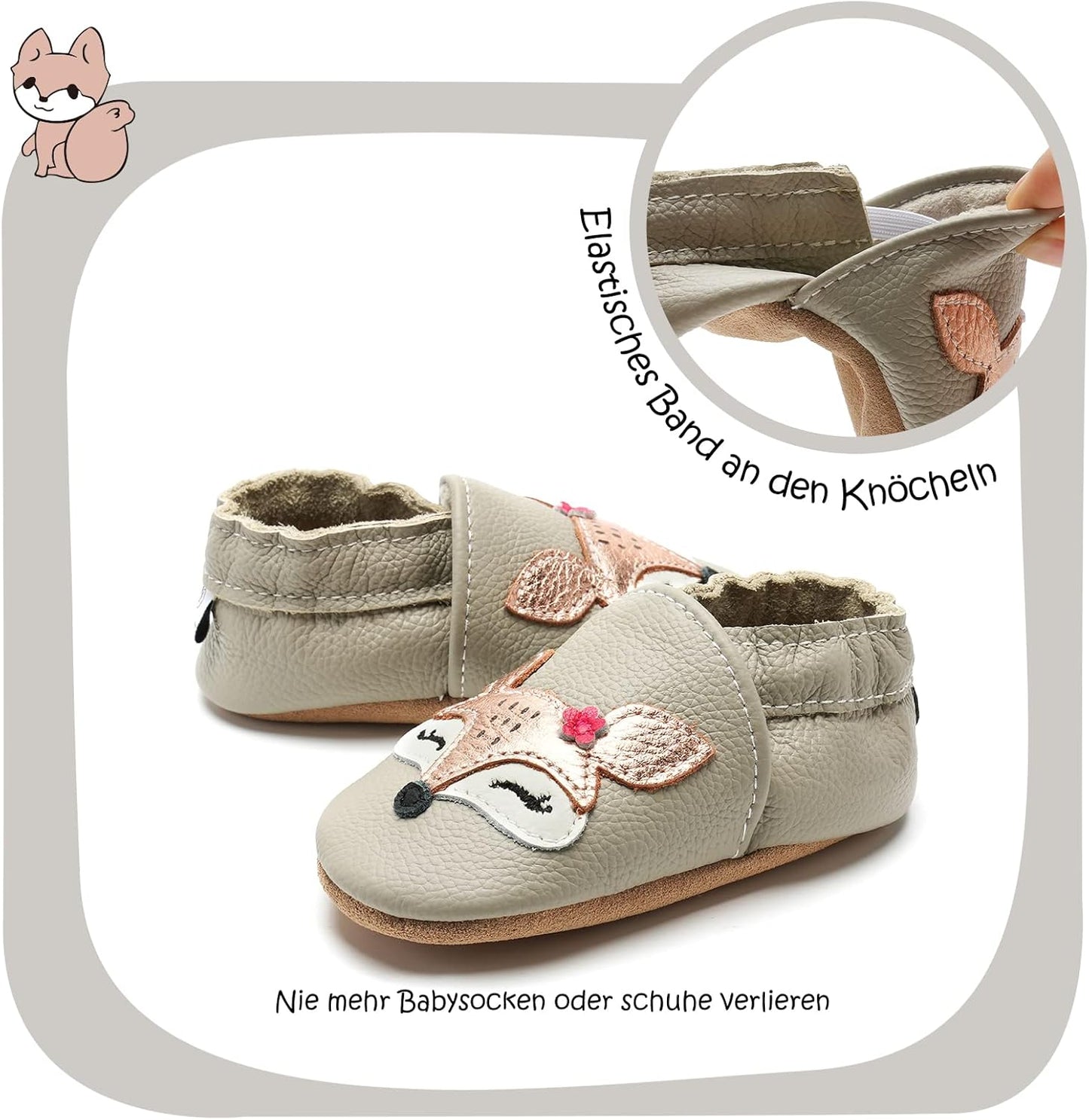 IceUnicorn Krabbelschuhe Baby Lauflernschuhe Jungen Mädchen Weicher Leder Babyhausschuhe Kleinkind Rutschfeste Lederschuhe Baby