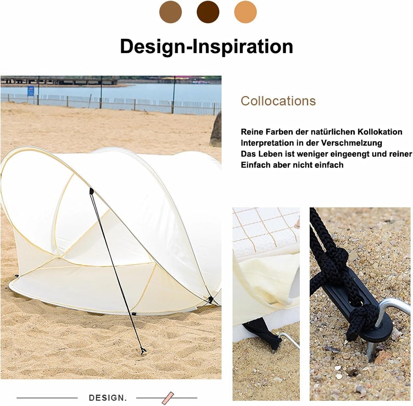 Strandmuschel Pop Up Strandzelt UV Schutz Wurfzelt Wetter Leicht Strandzelt Für Garten Strand