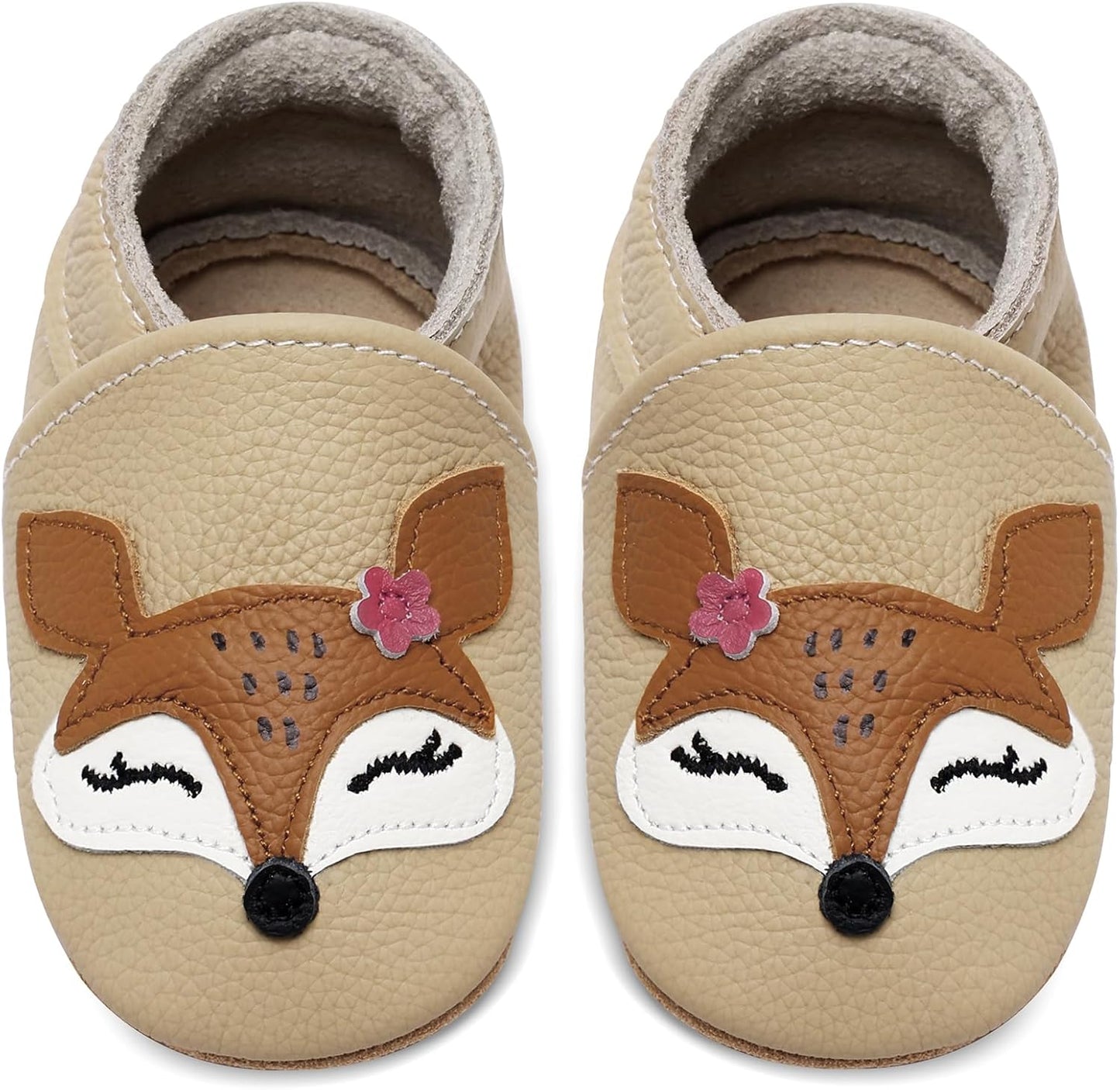 IceUnicorn Krabbelschuhe Baby Lauflernschuhe Jungen Mädchen Weicher Leder Babyhausschuhe Kleinkind Rutschfeste Lederschuhe Baby