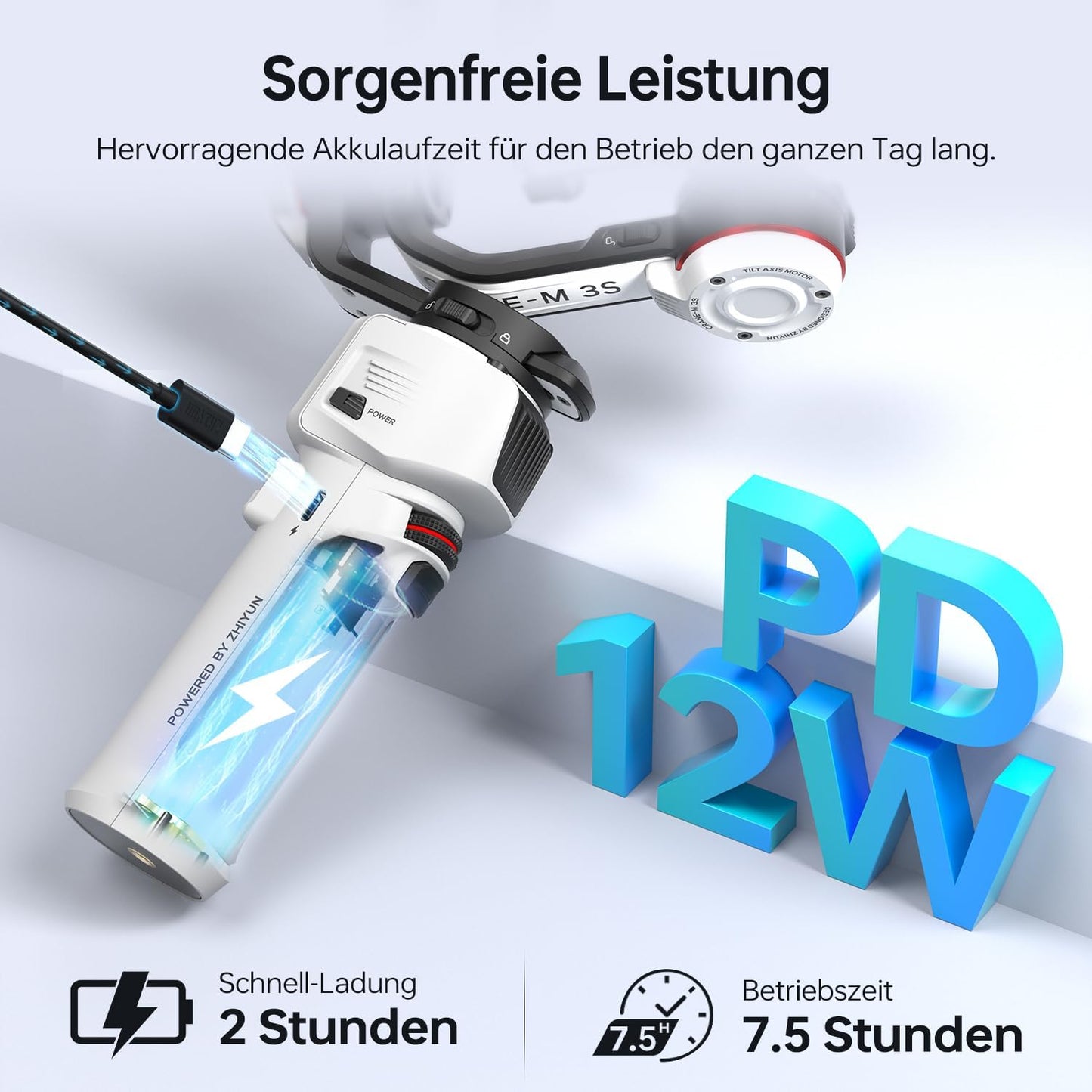 ZHIYUN Crane M3S [Official] Gimbal Stabiliser for Camera, 1000Lux Video Light/Bluetooth/1.22 Inch Screen, Lightweight 3-Axis Stabiliser for DSLR and Mirrorless Smartphone/Action Cam, 705 g