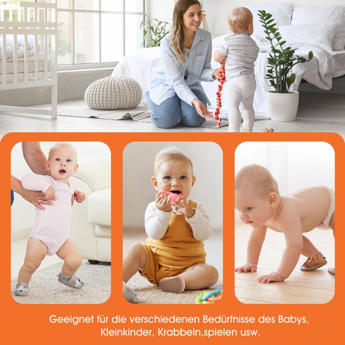 IceUnicorn Krabbelschuhe Baby Lauflernschuhe Weicher Leder Jungen Mädchen Lederschuhe Babys Rutschfeste Krabbelschuhe mit Gummisohle Babyschuhe