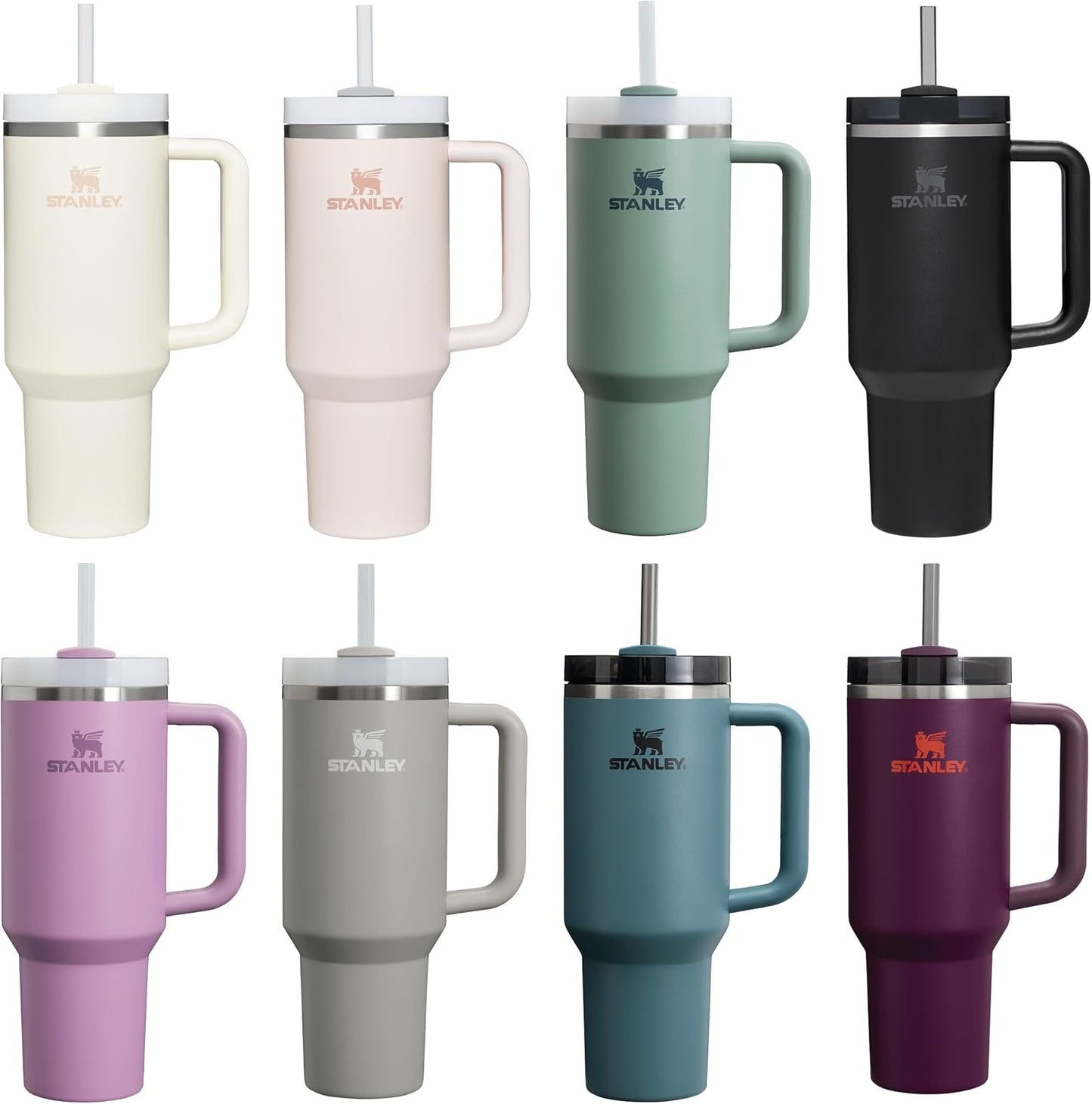 Stanley Quencher H2.0 Flowstate Trinkflasche Mit Strohhalm 1.2L - Thermobecher Kühlt 11 Stunden - 48 Stunden Eisgekühlt - Spülmaschinenfest - Thermosflasche BPA Frei - Edelstahl Trinkbecher