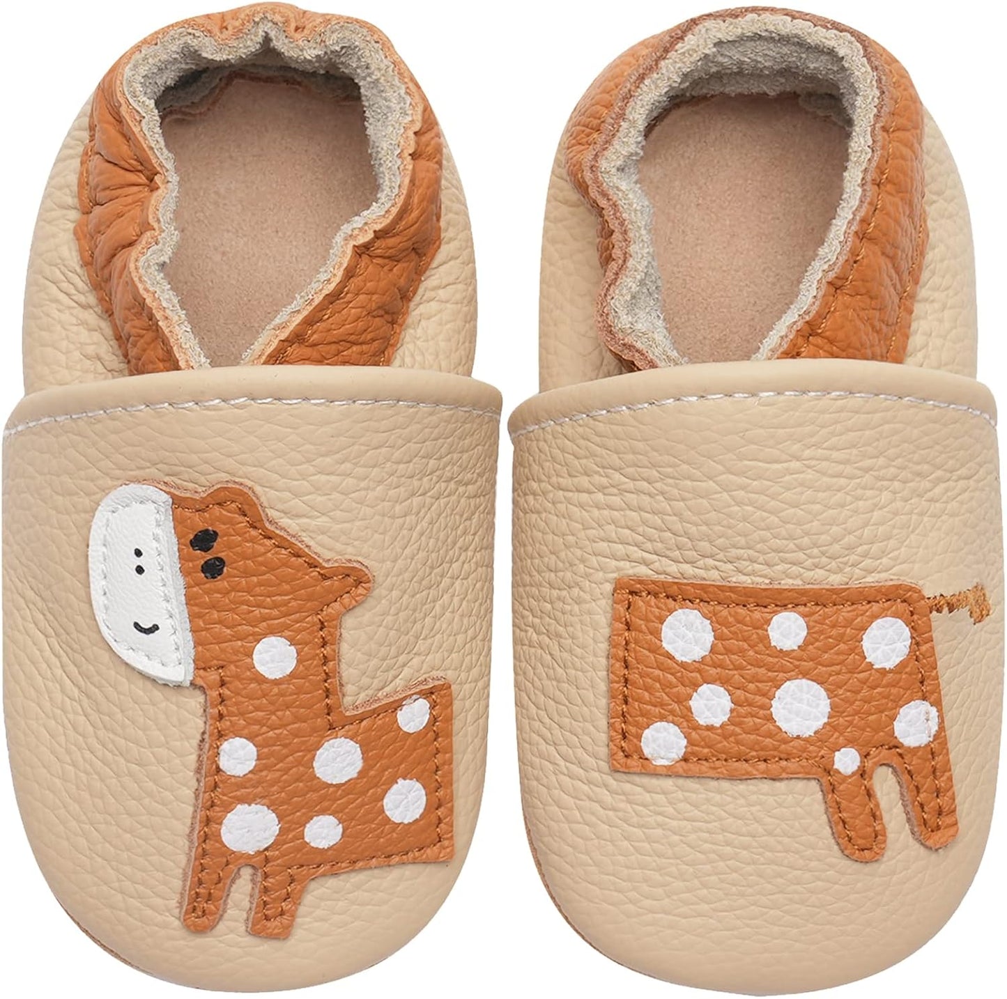 IceUnicorn Krabbelschuhe Baby Lauflernschuhe Jungen Mädchen Weicher Leder Babyhausschuhe Kleinkind Rutschfeste Lederschuhe Baby