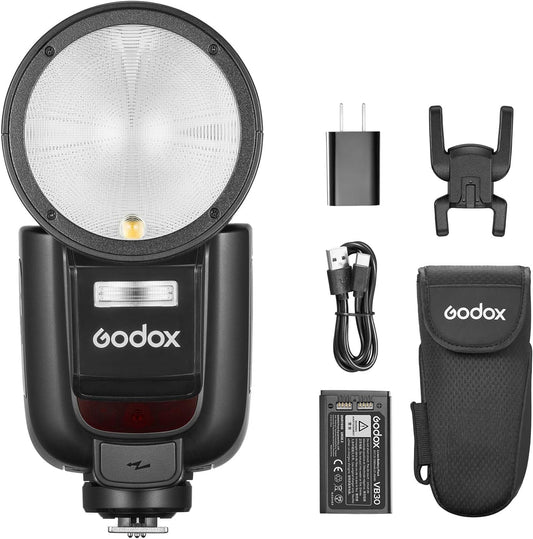 Godox V1Pro-C Round Head Camera Flash Speedlite for Canon, with Removable Sub Flash SU-1, USB-C Charging Battery, 2.4G X Wireless HSS TTL Flash Light Flash for Canon 6D 7D 5D Mark II III M50 EOS R