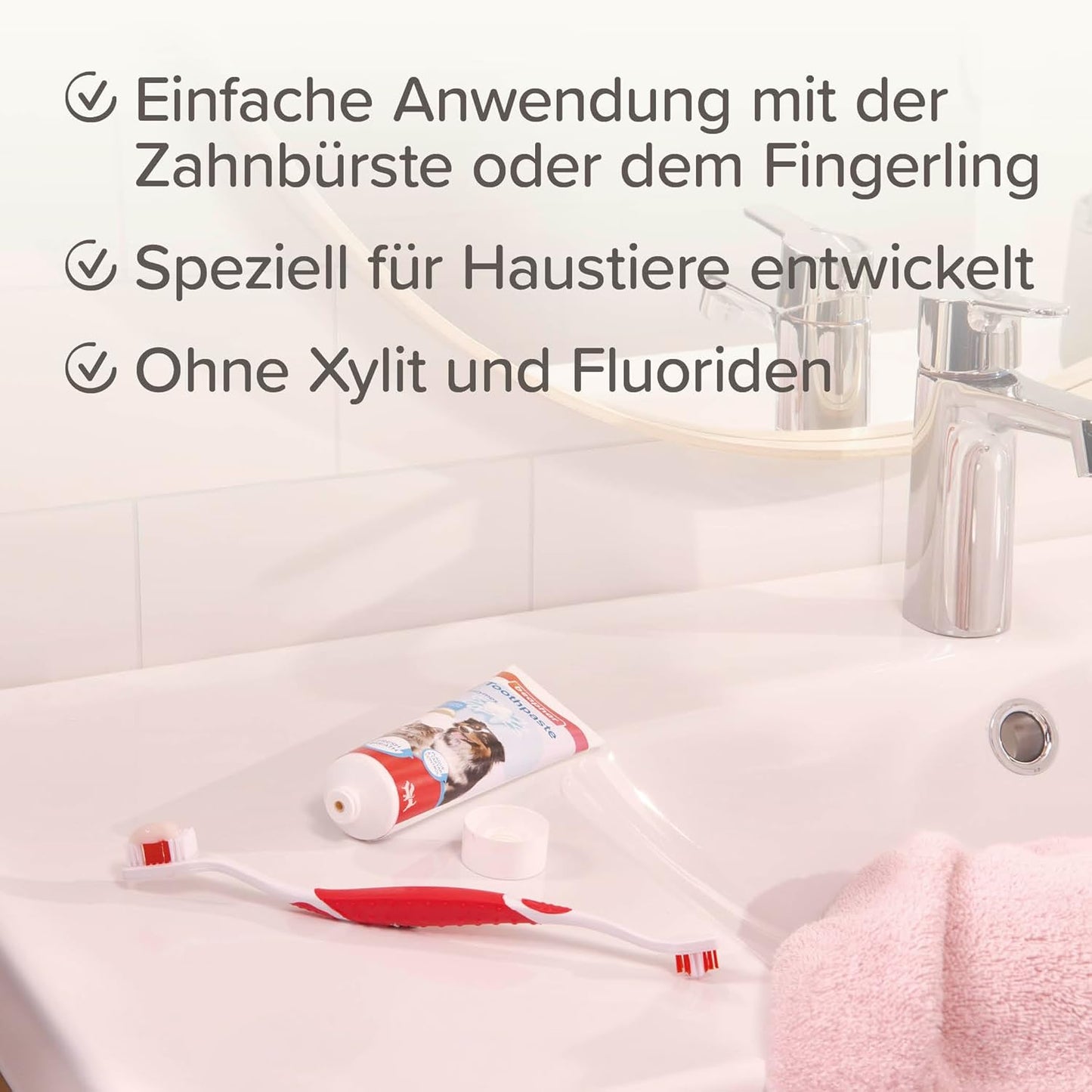 BEAPHAR - Zahnpasta Für Hunde Und Katzen - Schützt vor Plaque Und Zahnstein - Mit Leber-Geschmack - Ohne Fluoride - 100 g