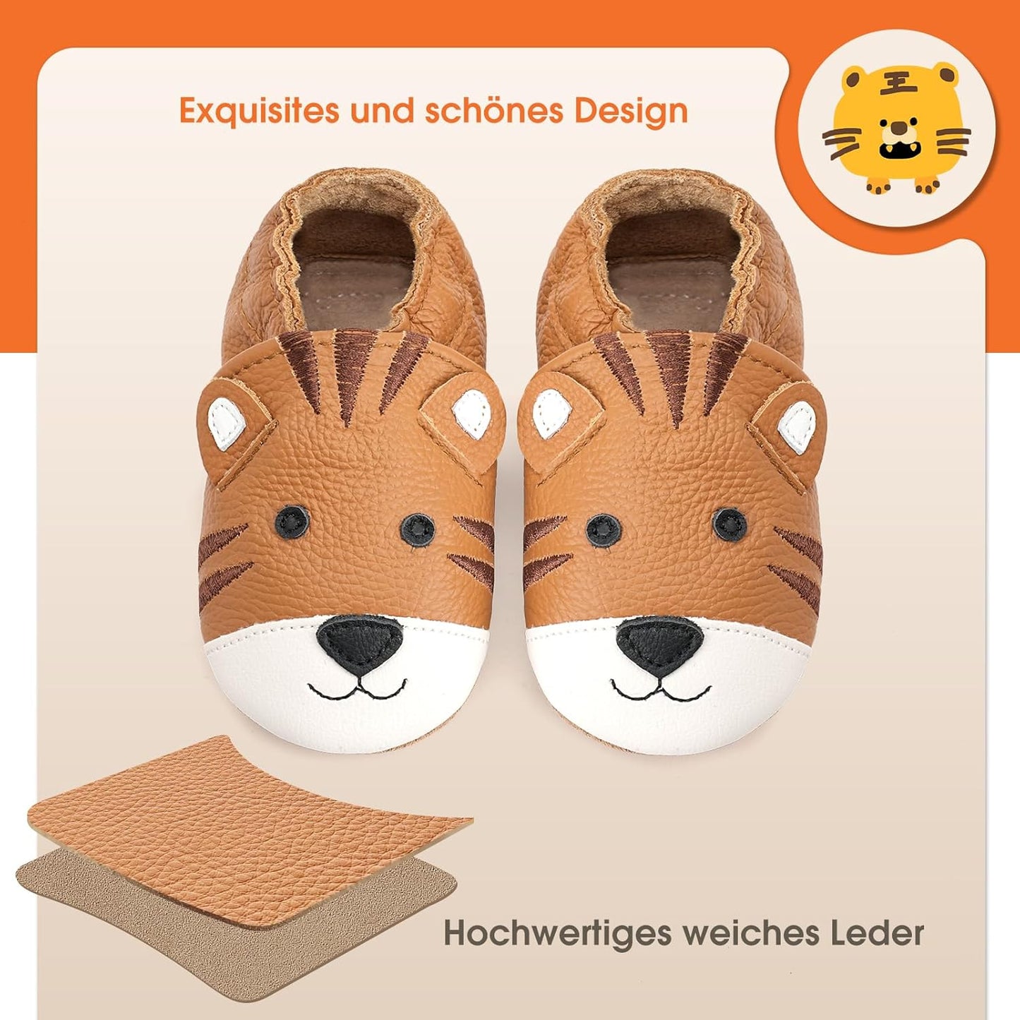 IceUnicorn Krabbelschuhe Baby Lauflernschuhe Weicher Leder Jungen Mädchen Lederschuhe Babys Rutschfeste Krabbelschuhe mit Gummisohle Babyschuhe