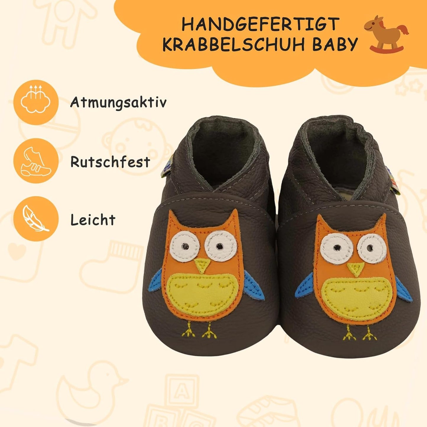 Yalion Baby Junge Mädchen Weicher Leder Lauflernschuhe Krabbelschuhe Babyhausschuhe mit Wildledersohlen Multi-Stil