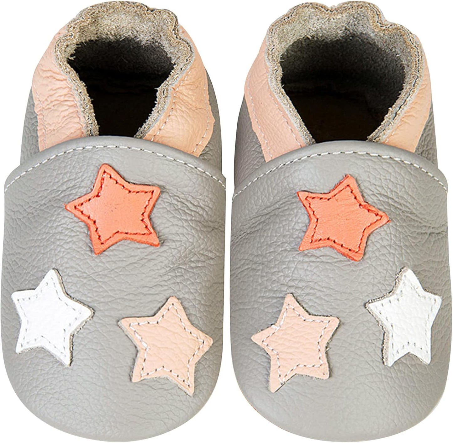 IceUnicorn Krabbelschuhe Baby Lauflernschuhe Jungen Mädchen Weicher Leder Babyhausschuhe Kleinkind Rutschfeste Lederschuhe Baby