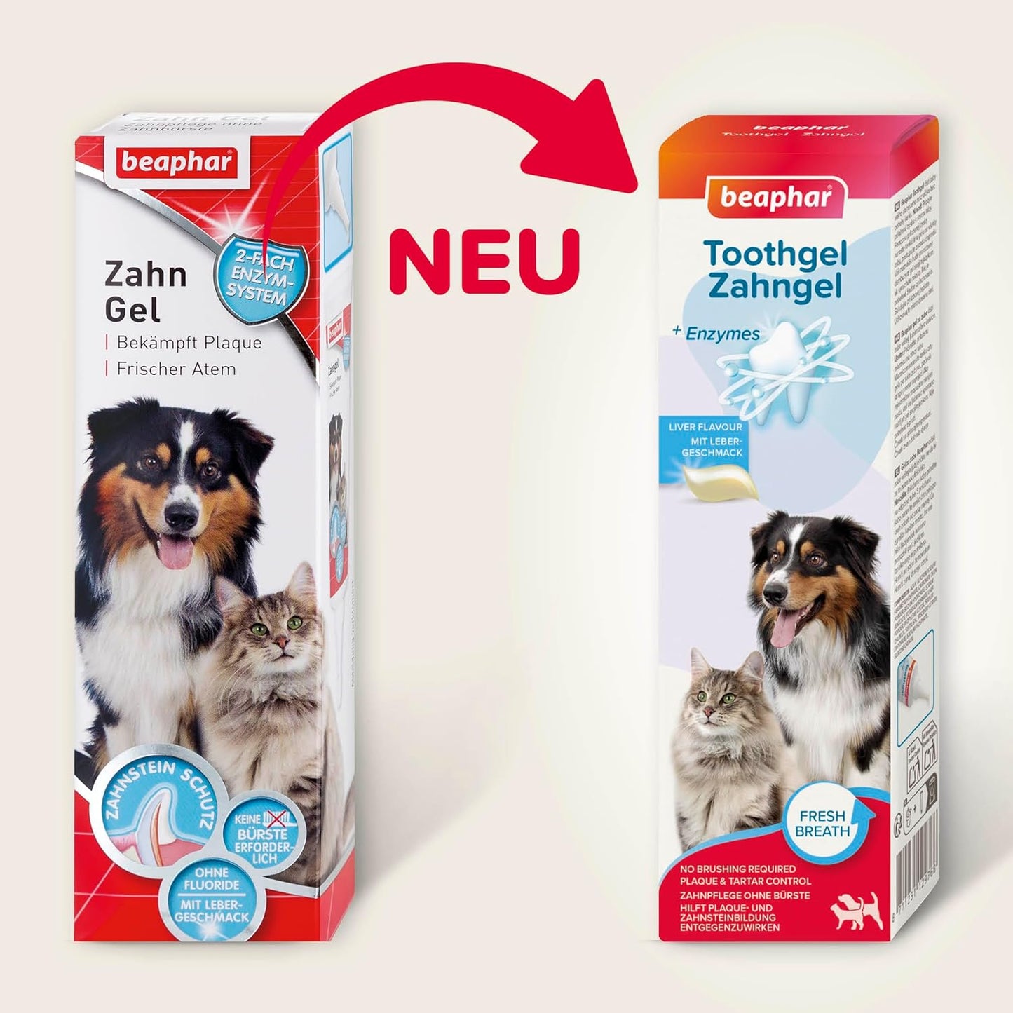 BEAPHAR - Zahnpasta Für Hunde Und Katzen - Schützt vor Plaque Und Zahnstein - Mit Leber-Geschmack - Ohne Fluoride - 100 g