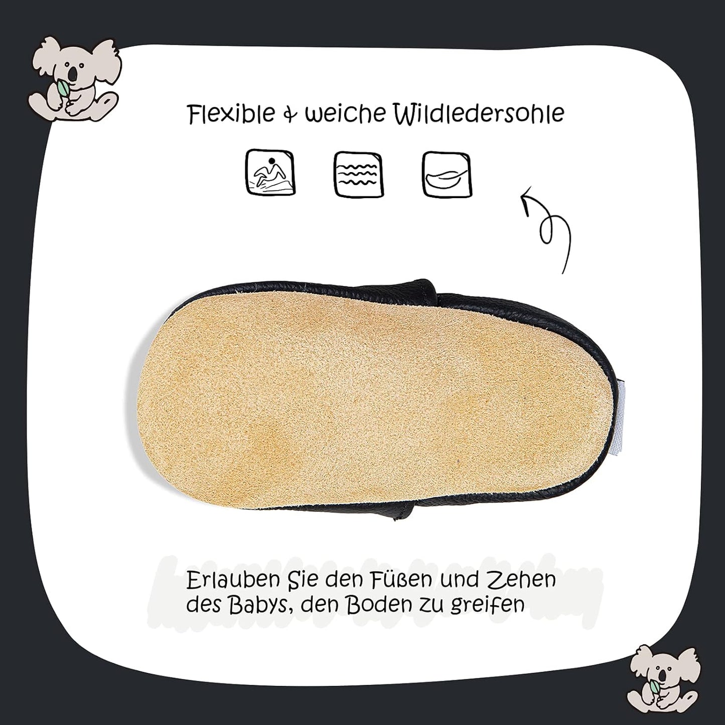 IceUnicorn Krabbelschuhe Baby Lauflernschuhe Jungen Mädchen Weicher Leder Babyhausschuhe Kleinkind Rutschfeste Lederschuhe Baby