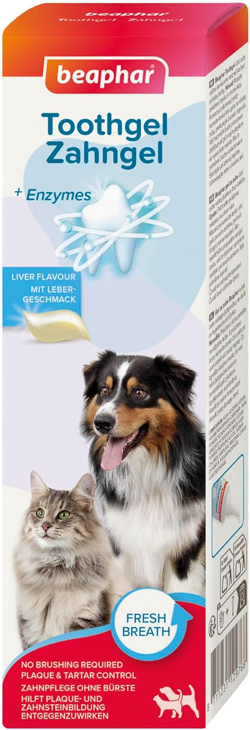 BEAPHAR - Zahnpasta Für Hunde Und Katzen - Schützt vor Plaque Und Zahnstein - Mit Leber-Geschmack - Ohne Fluoride - 100 g