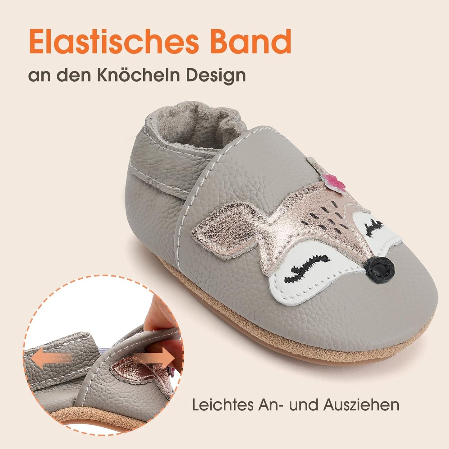 IceUnicorn Krabbelschuhe Baby Lauflernschuhe Weicher Leder Jungen Mädchen Lederschuhe Babys Rutschfeste Krabbelschuhe mit Gummisohle Babyschuhe