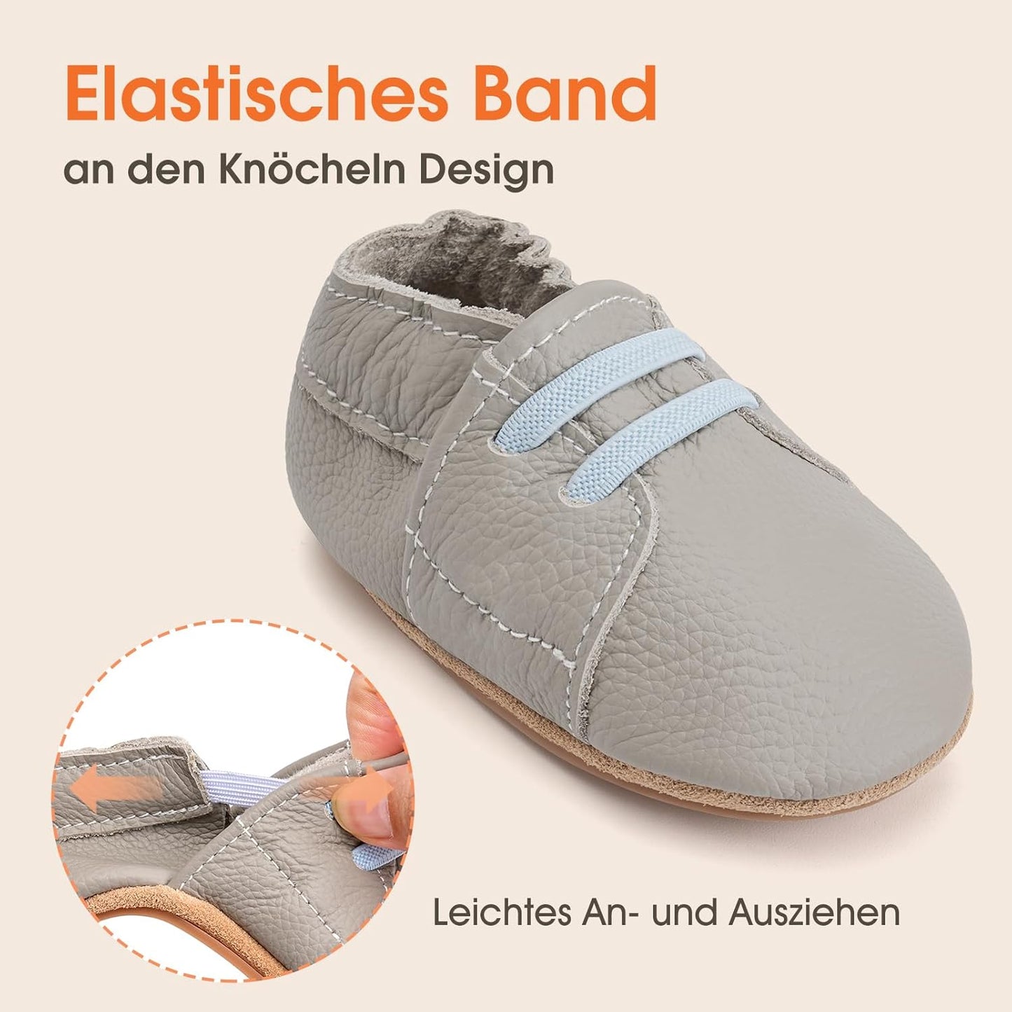 IceUnicorn Krabbelschuhe Baby Lauflernschuhe Weicher Leder Jungen Mädchen Lederschuhe Babys Rutschfeste Krabbelschuhe mit Gummisohle Babyschuhe