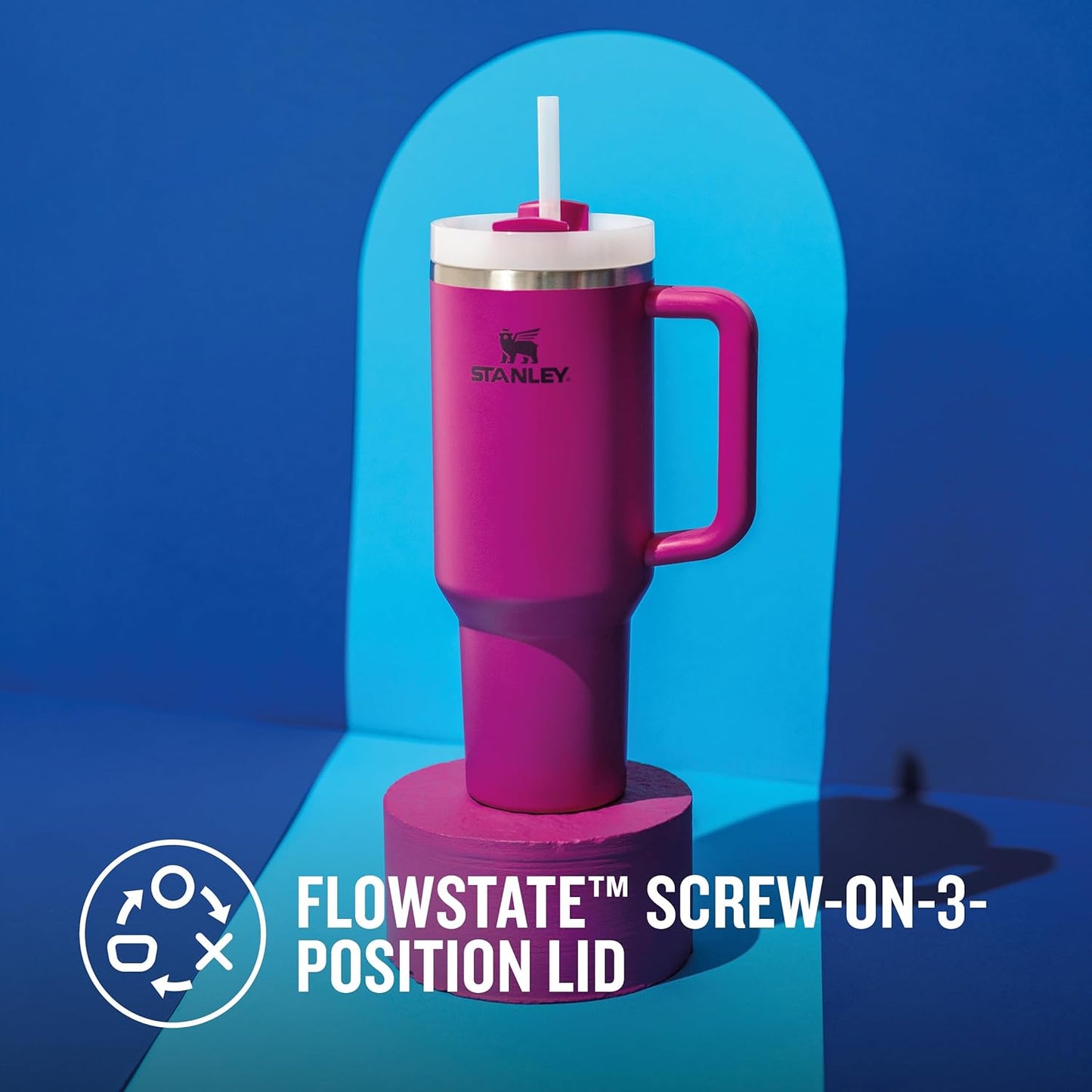 Stanley Quencher H2.0 Flowstate Trinkflasche Mit Strohhalm 1.2L - Thermobecher Kühlt 11 Stunden - 48 Stunden Eisgekühlt - Spülmaschinenfest - Thermosflasche BPA Frei - Edelstahl Trinkbecher