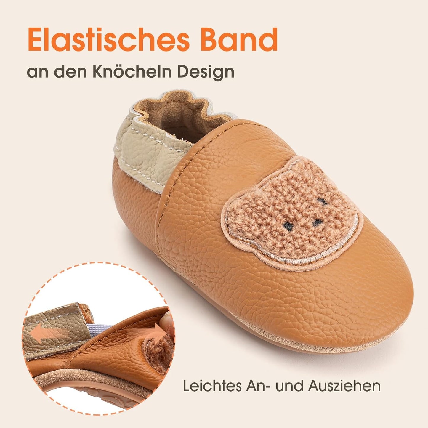 IceUnicorn Krabbelschuhe Baby Lauflernschuhe Weicher Leder Jungen Mädchen Lederschuhe Babys Rutschfeste Krabbelschuhe mit Gummisohle Babyschuhe