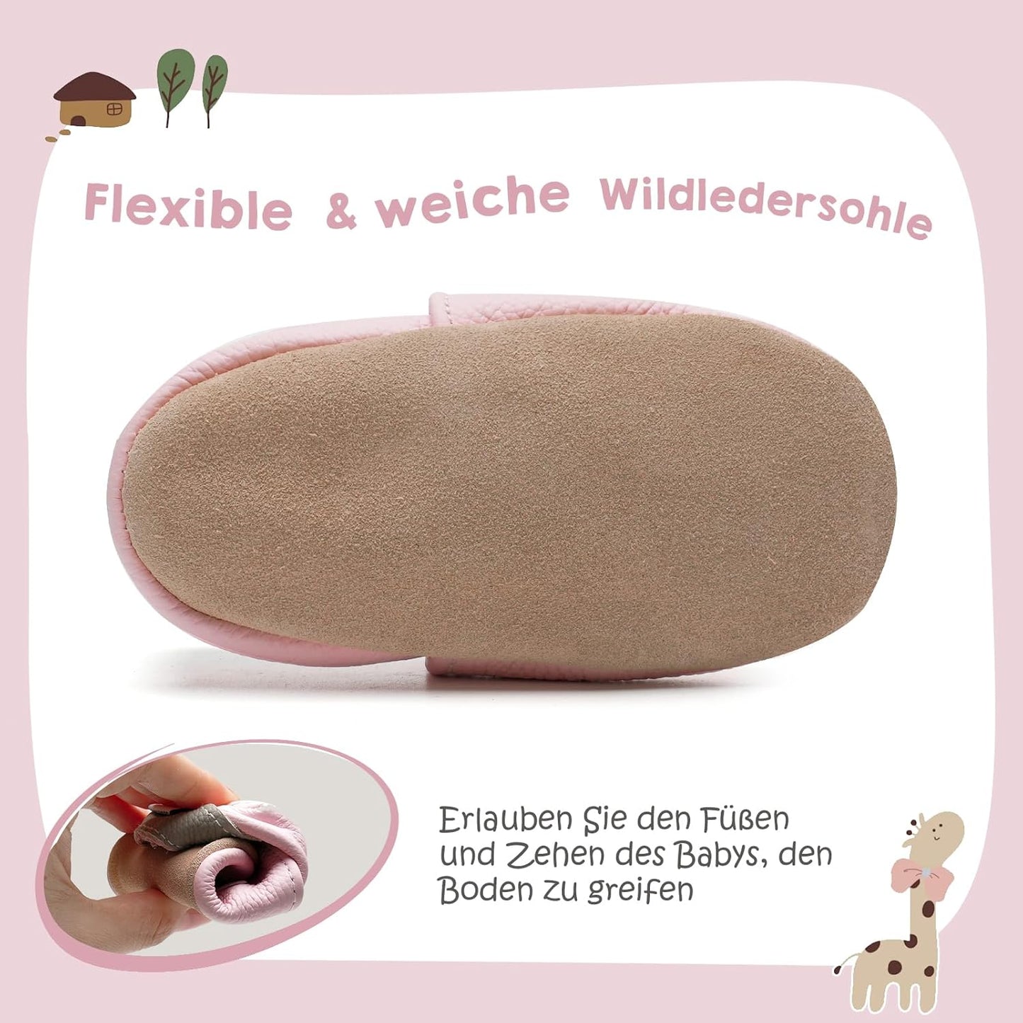 IceUnicorn Krabbelschuhe Baby Jungen Mädchen Lauflernschuhe Baby Weicher Leder Babyhausschuhe Kleinkind Babyschuhe