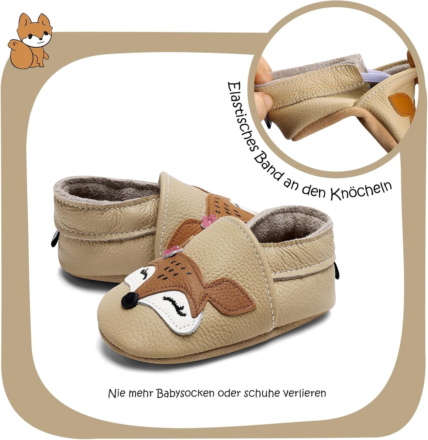 IceUnicorn Krabbelschuhe Baby Lauflernschuhe Jungen Mädchen Weicher Leder Babyhausschuhe Kleinkind Rutschfeste Lederschuhe Baby