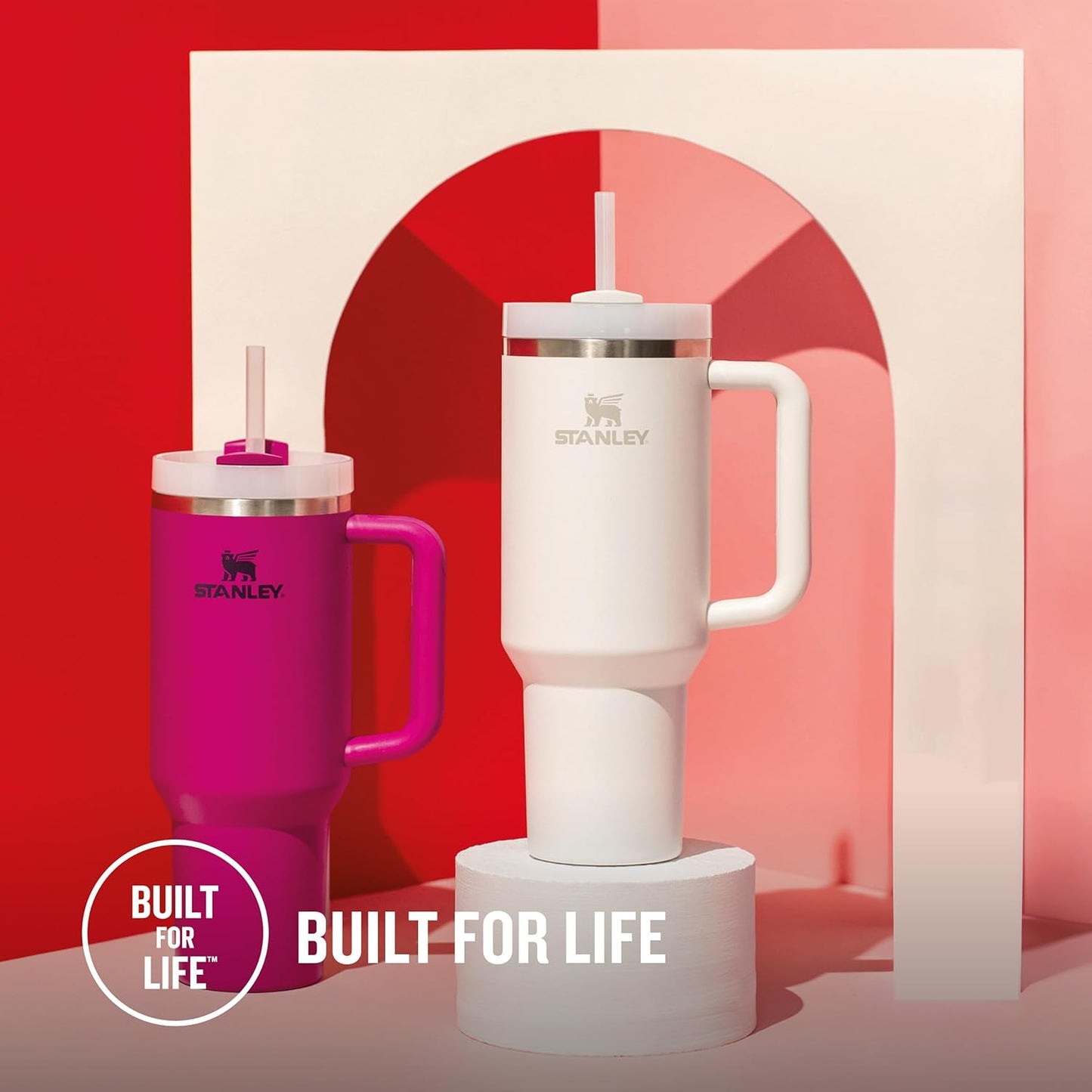 Stanley Quencher H2.0 Flowstate Trinkflasche Mit Strohhalm 1.2L - Thermobecher Kühlt 11 Stunden - 48 Stunden Eisgekühlt - Spülmaschinenfest - Thermosflasche BPA Frei - Edelstahl Trinkbecher