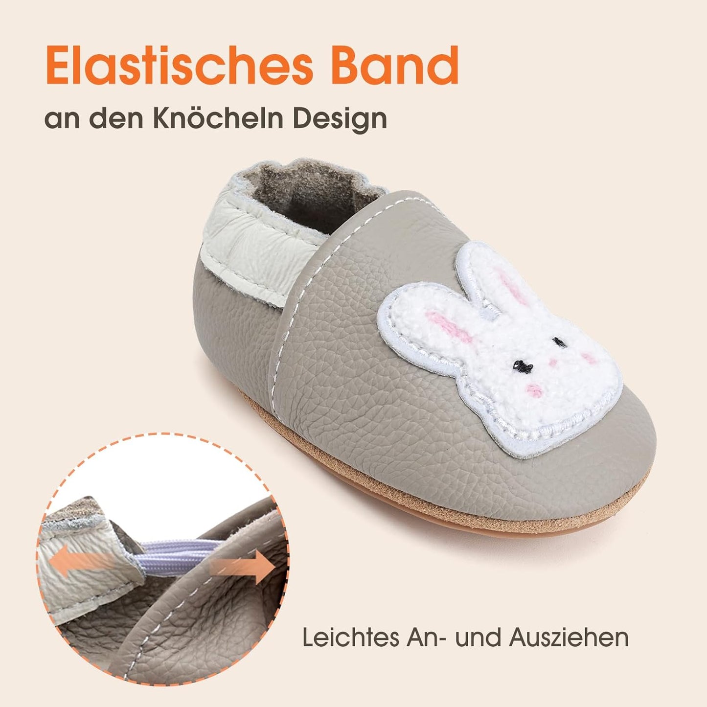 IceUnicorn Krabbelschuhe Baby Lauflernschuhe Weicher Leder Jungen Mädchen Lederschuhe Babys Rutschfeste Krabbelschuhe mit Gummisohle Babyschuhe