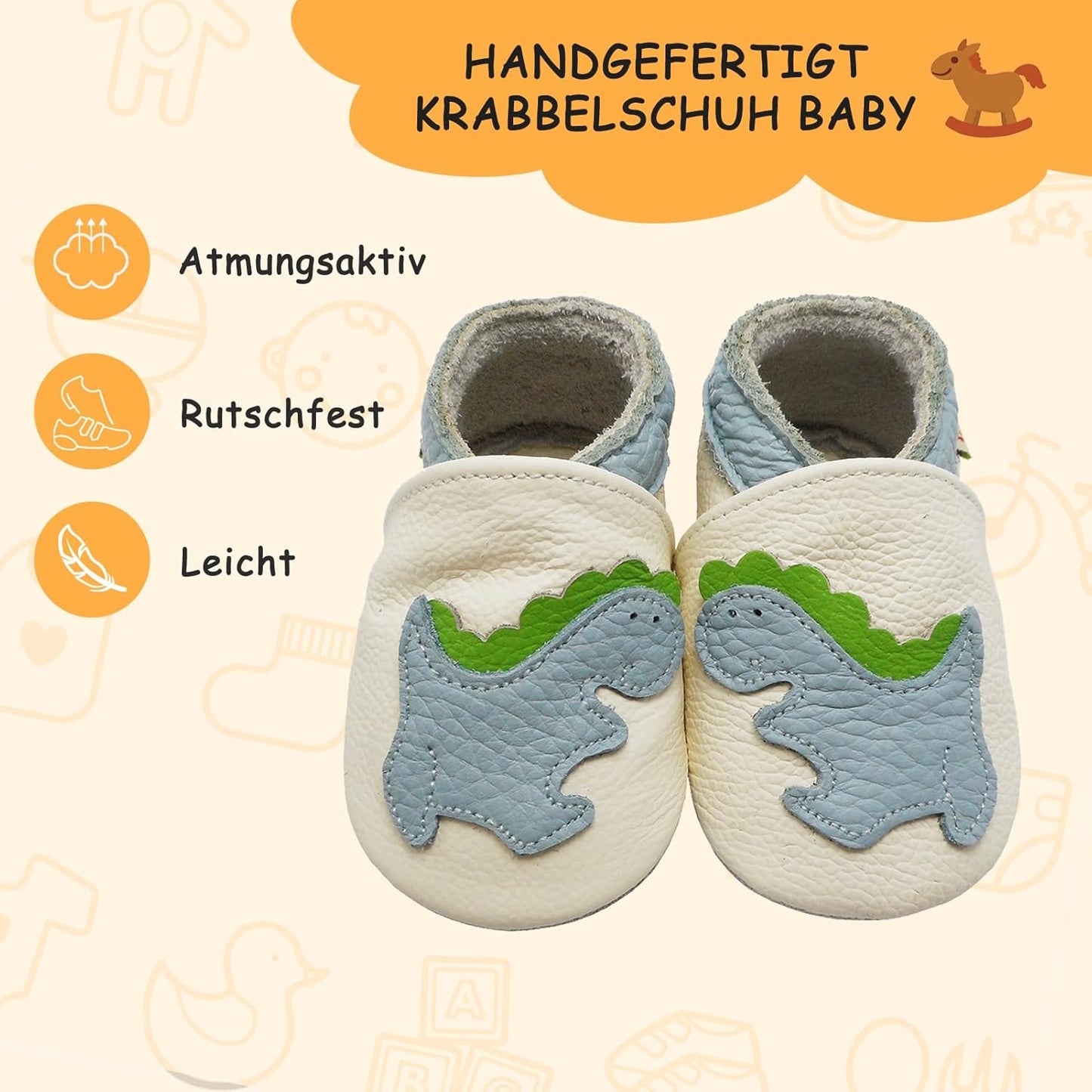 Yalion Baby Junge Mädchen Weicher Leder Lauflernschuhe Krabbelschuhe Babyhausschuhe mit Wildledersohlen Multi-Stil