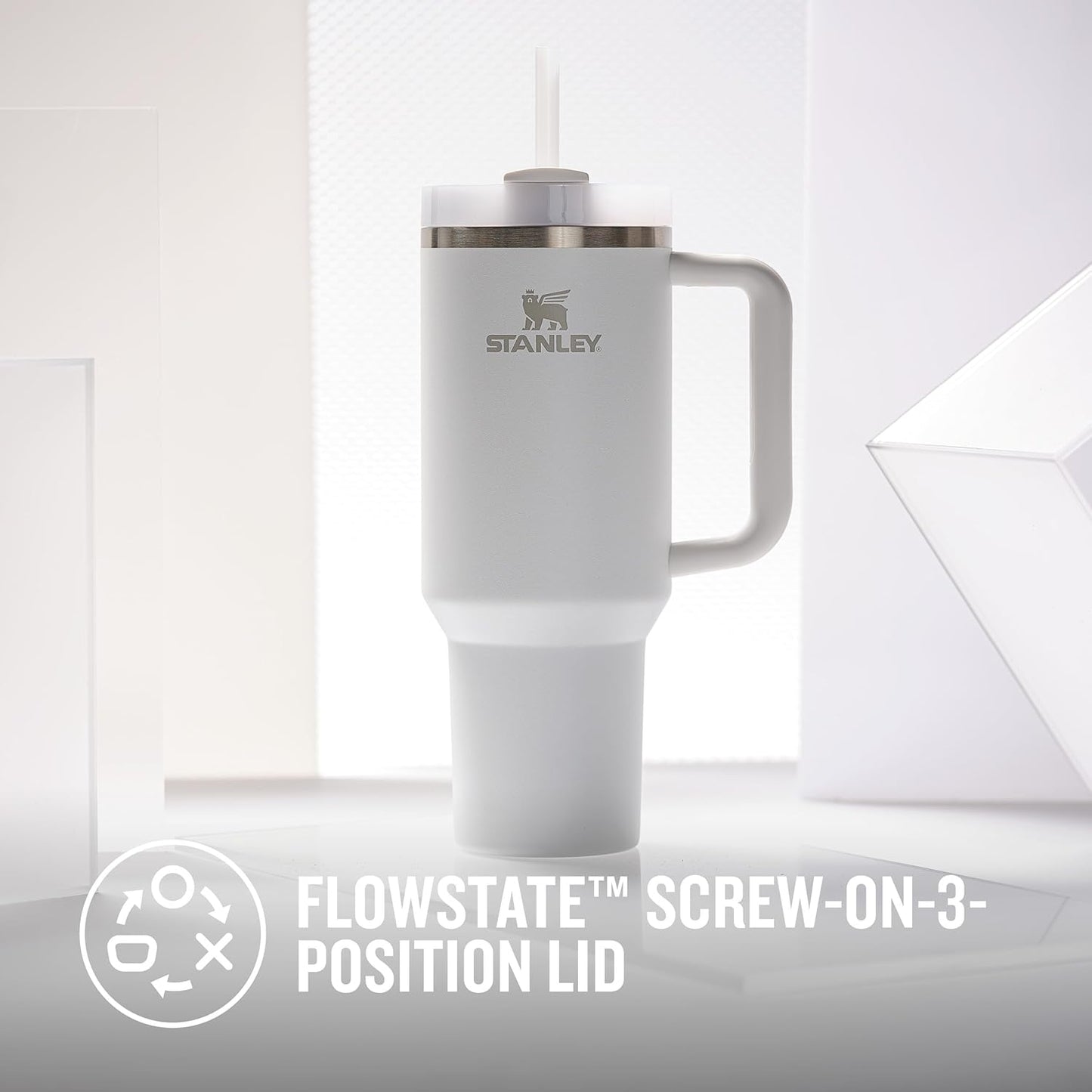 Stanley Quencher H2.0 Flowstate Trinkflasche Mit Strohhalm 1.2L - Thermobecher Kühlt 11 Stunden - 48 Stunden Eisgekühlt - Spülmaschinenfest - Thermosflasche BPA Frei - Edelstahl Trinkbecher