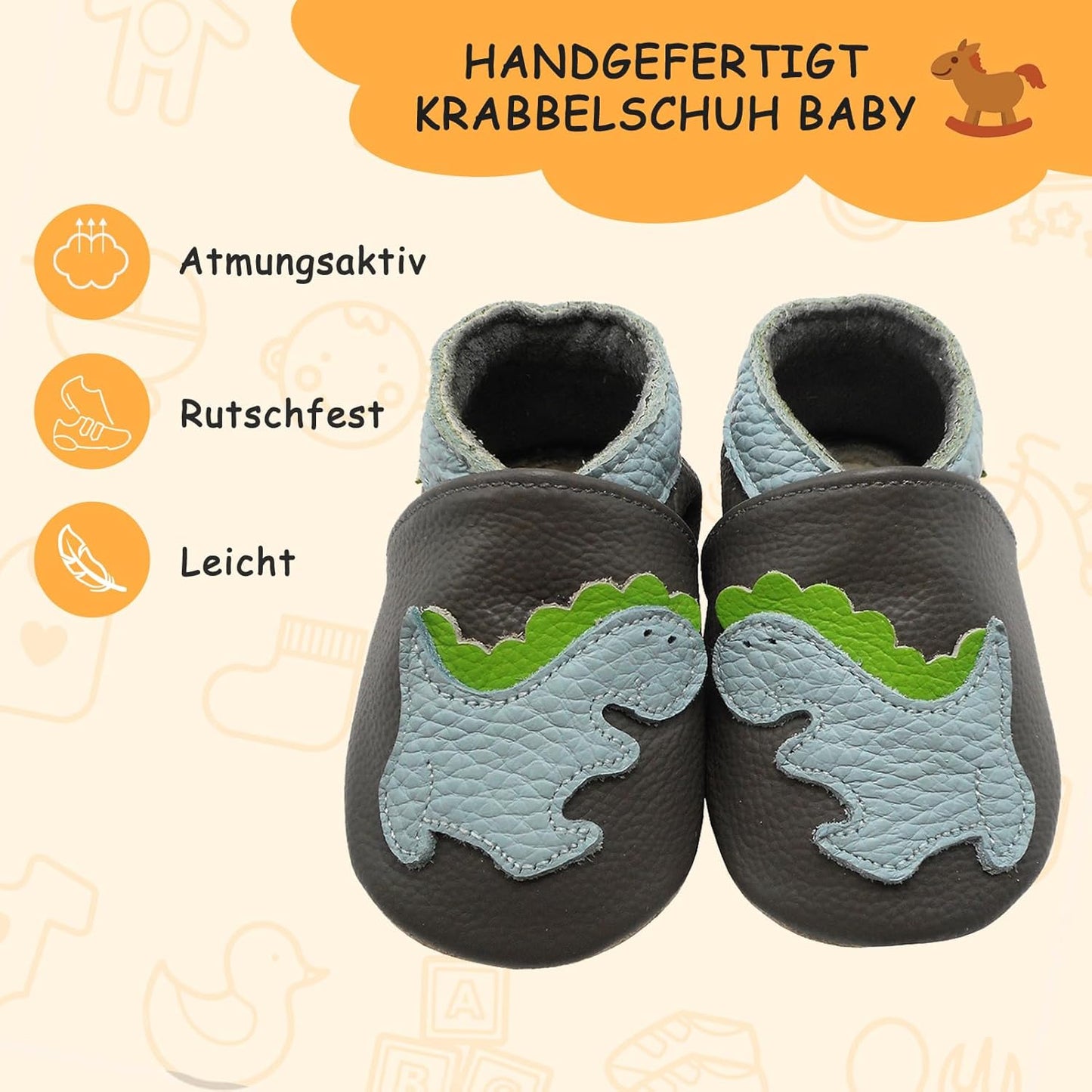 Yalion Baby Junge Mädchen Weicher Leder Lauflernschuhe Krabbelschuhe Babyhausschuhe mit Wildledersohlen Multi-Stil